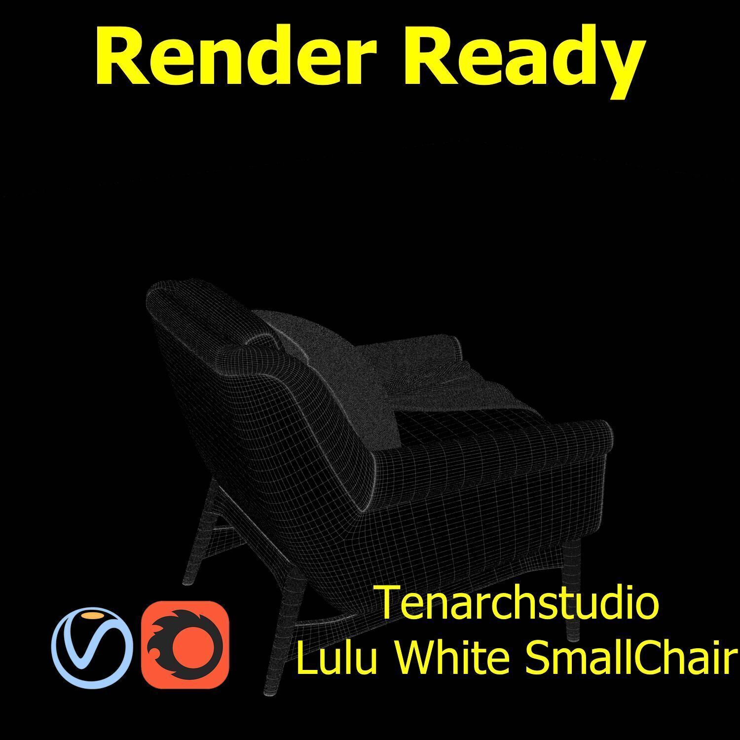 Tenarchstudio Lulu White small chair Render ready  3D model_14