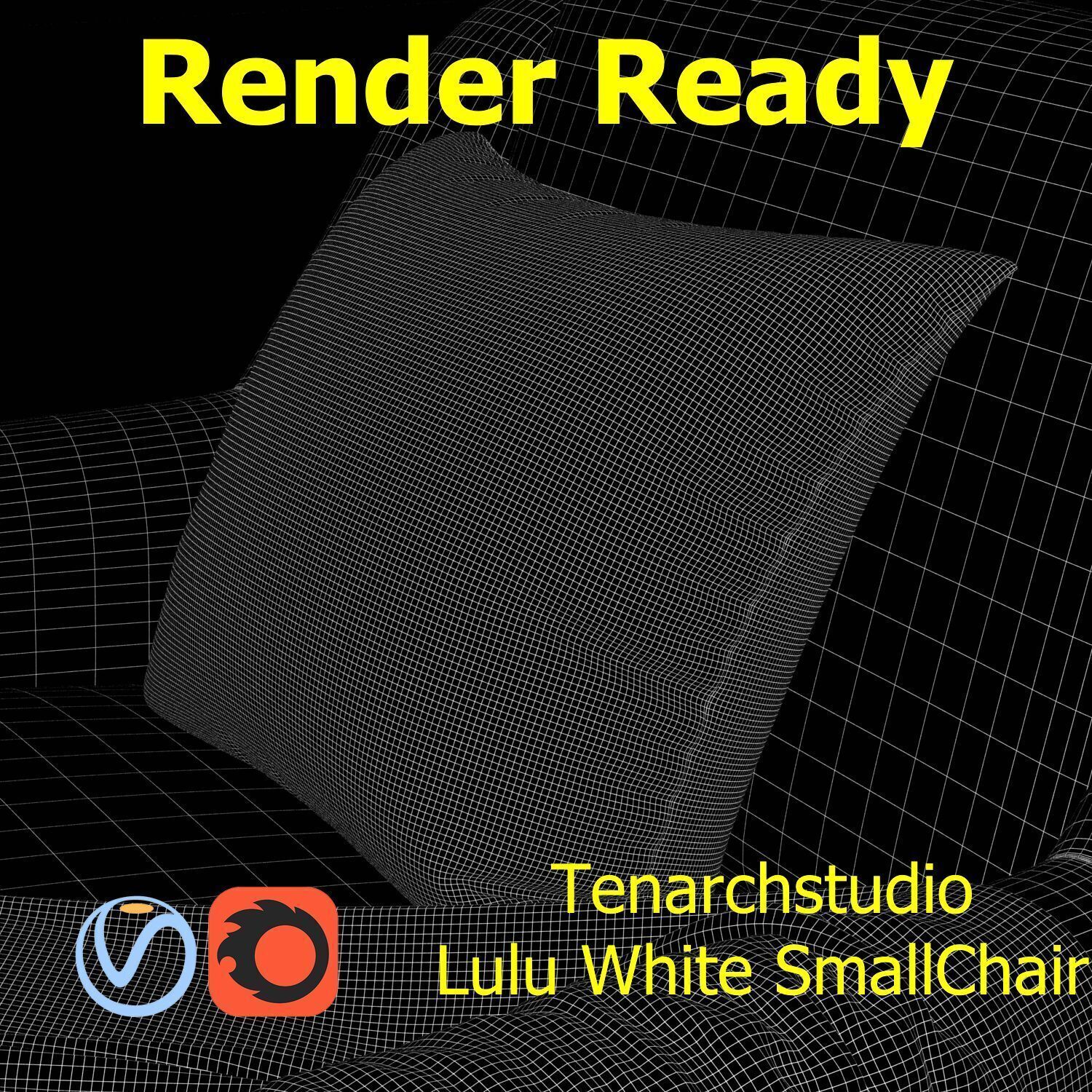 Tenarchstudio Lulu White small chair Render ready  3D model_35