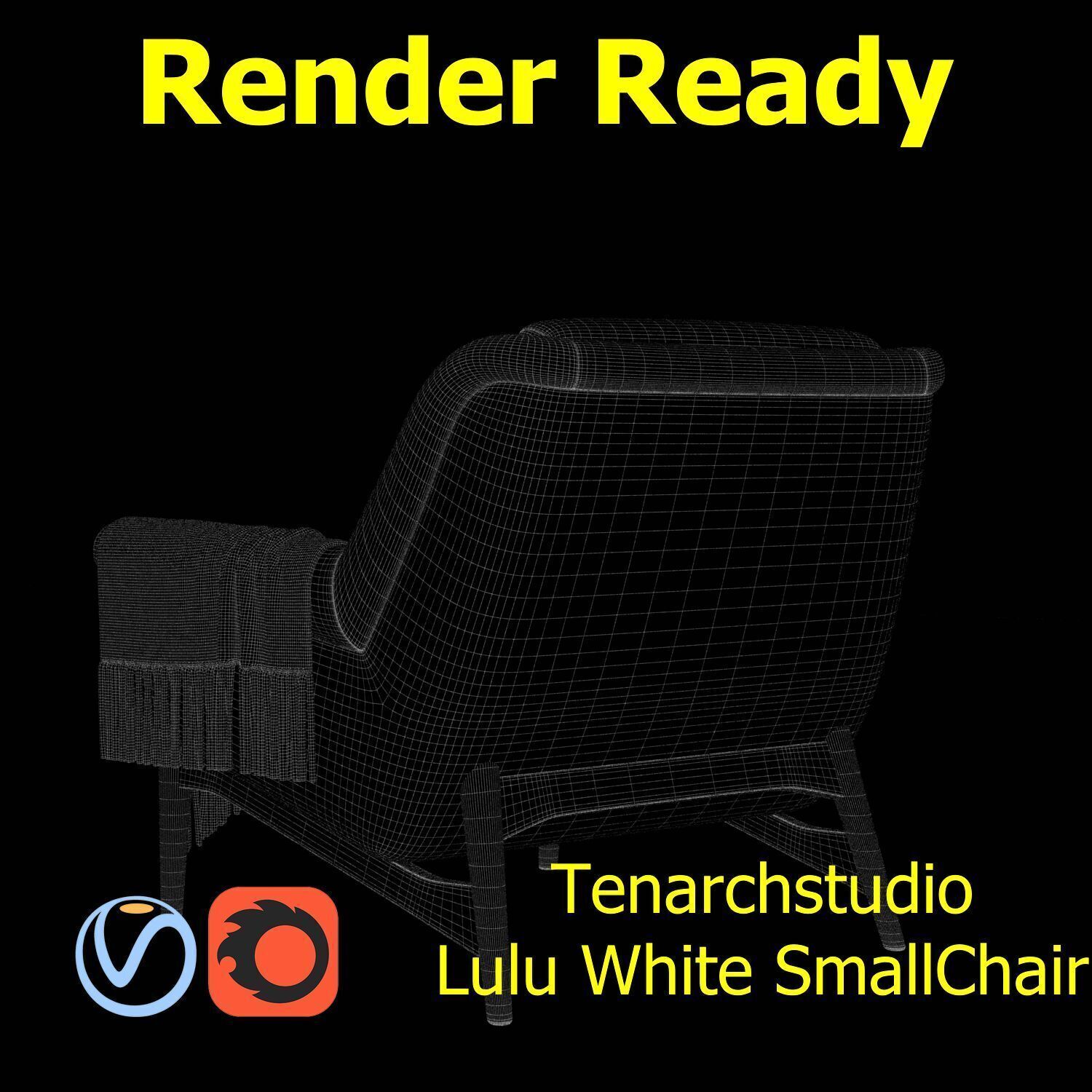 Tenarchstudio Lulu White small chair Render ready  3D model_26