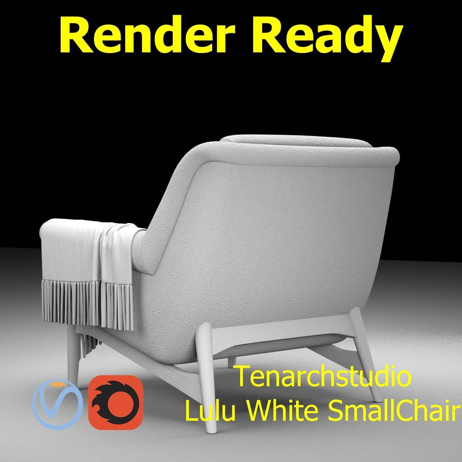Tenarchstudio Lulu White small chair Render ready  3D model_25