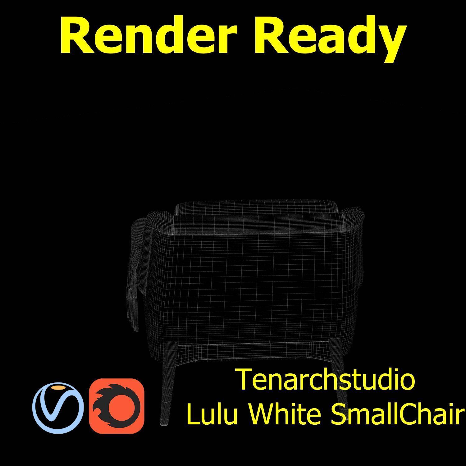 Tenarchstudio Lulu White small chair Render ready  3D model_11