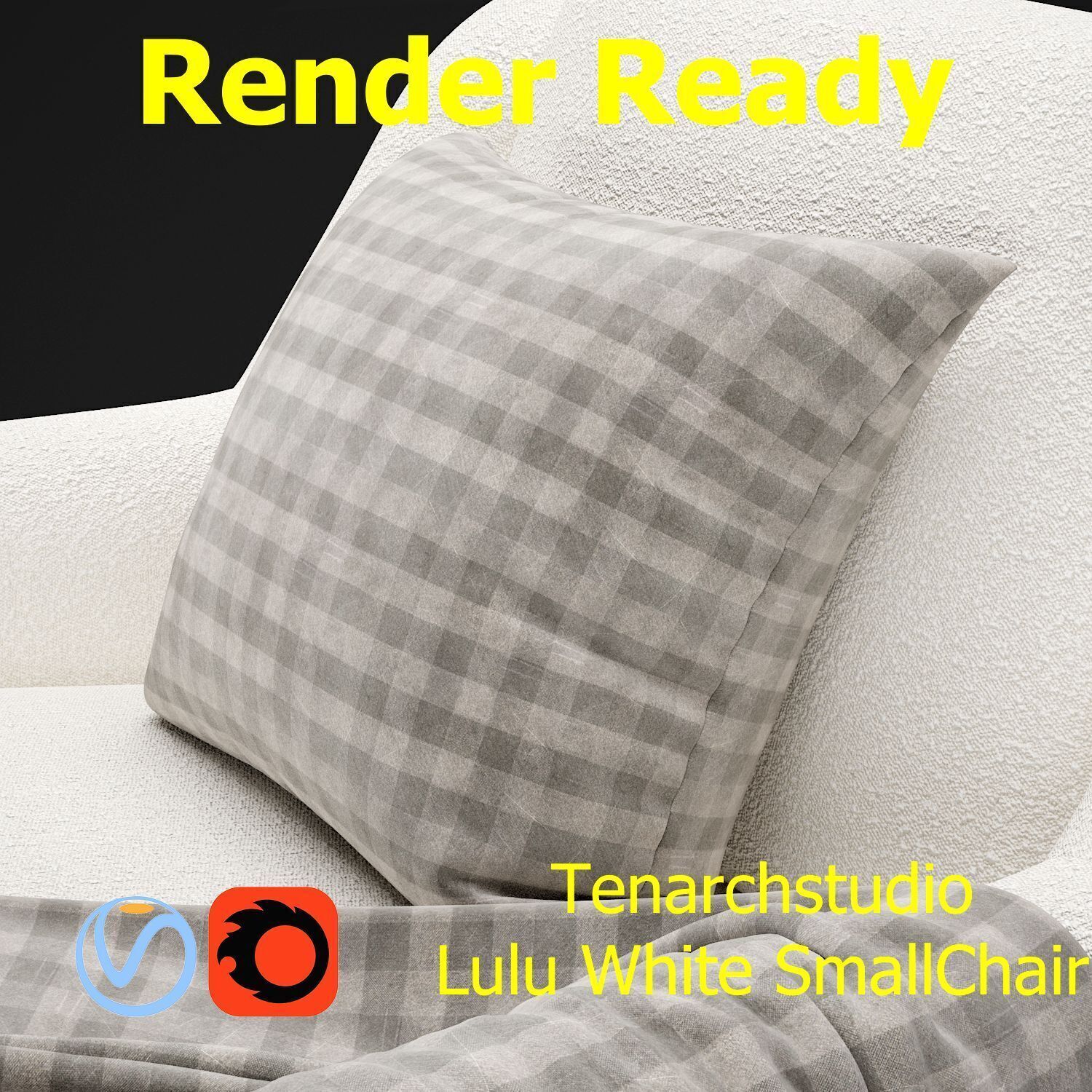 Tenarchstudio Lulu White small chair Render ready  3D model_30