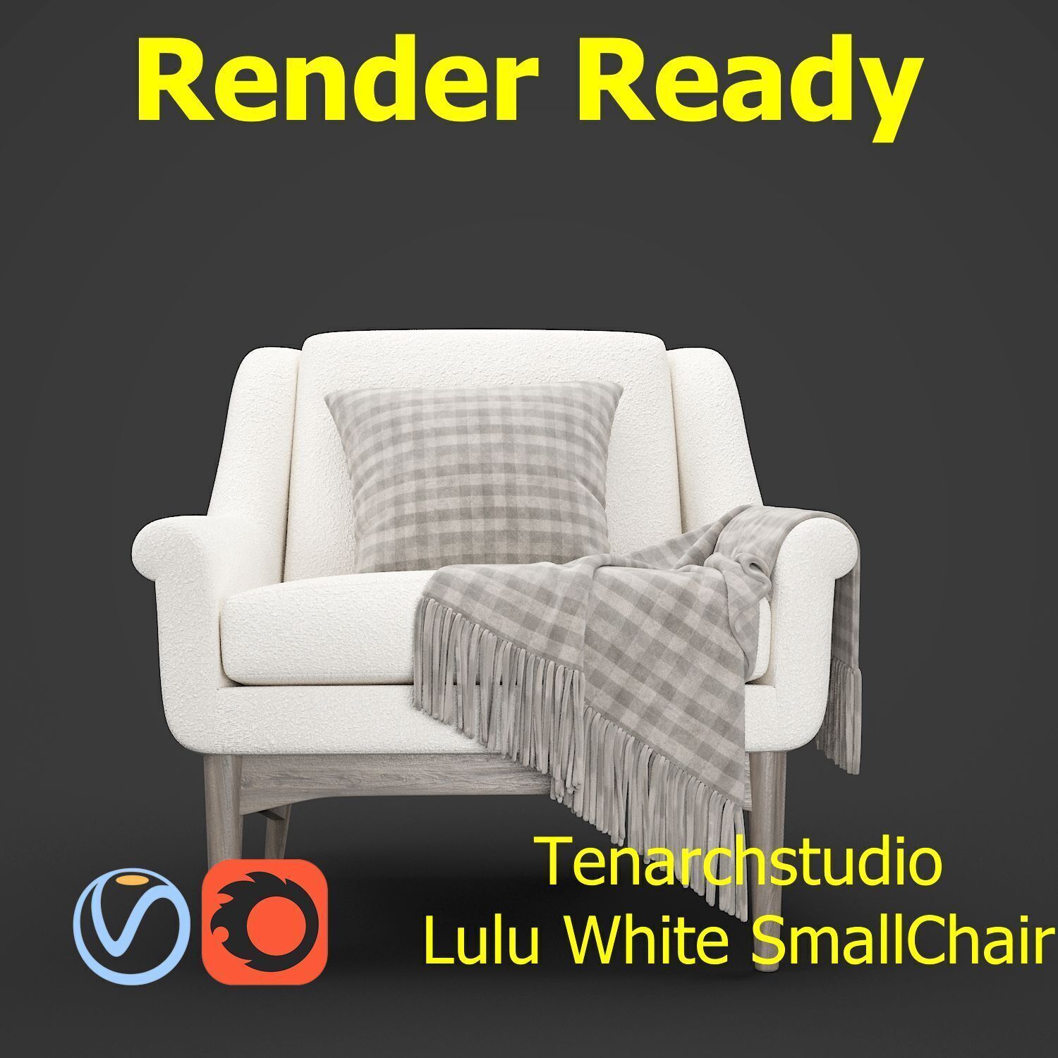 Tenarchstudio Lulu White small chair Render ready  3D model_18