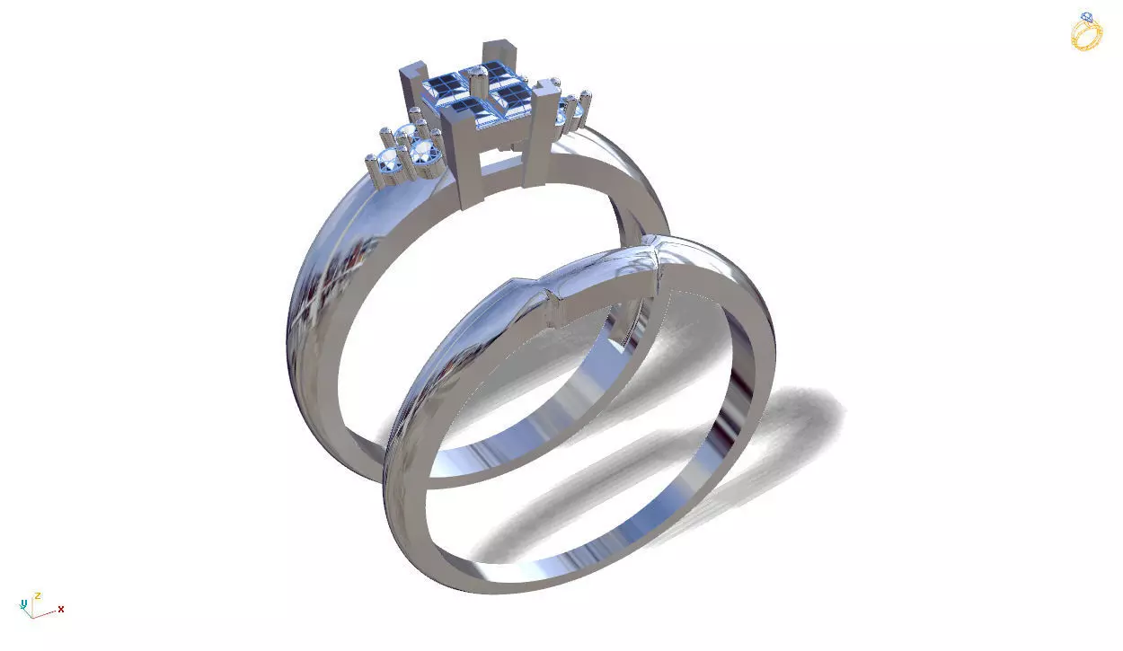 Jewelry ring with ring back 3D print model