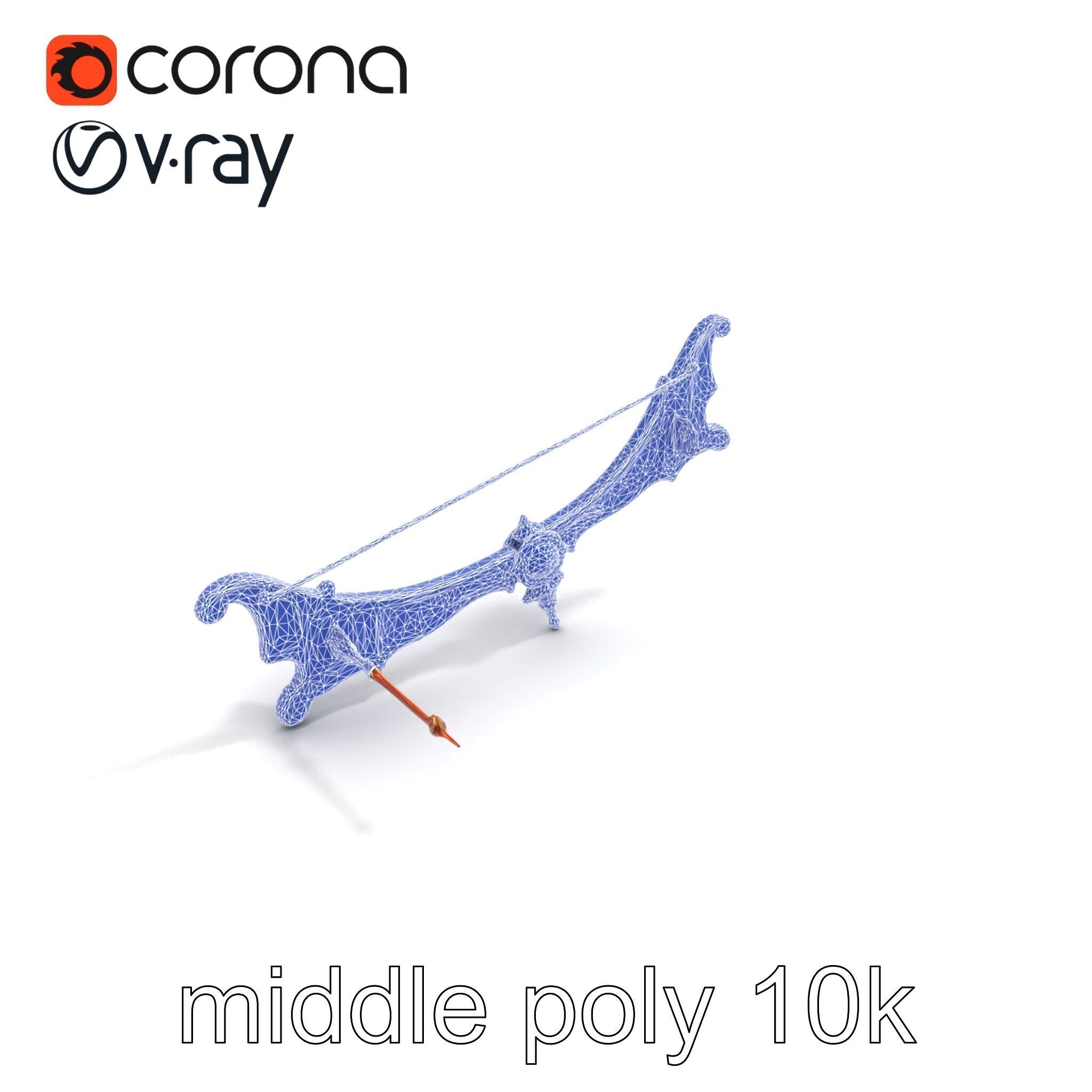 Mystical Enchanted Bow with Glowing Runes model pack Low-poly 3D model_25