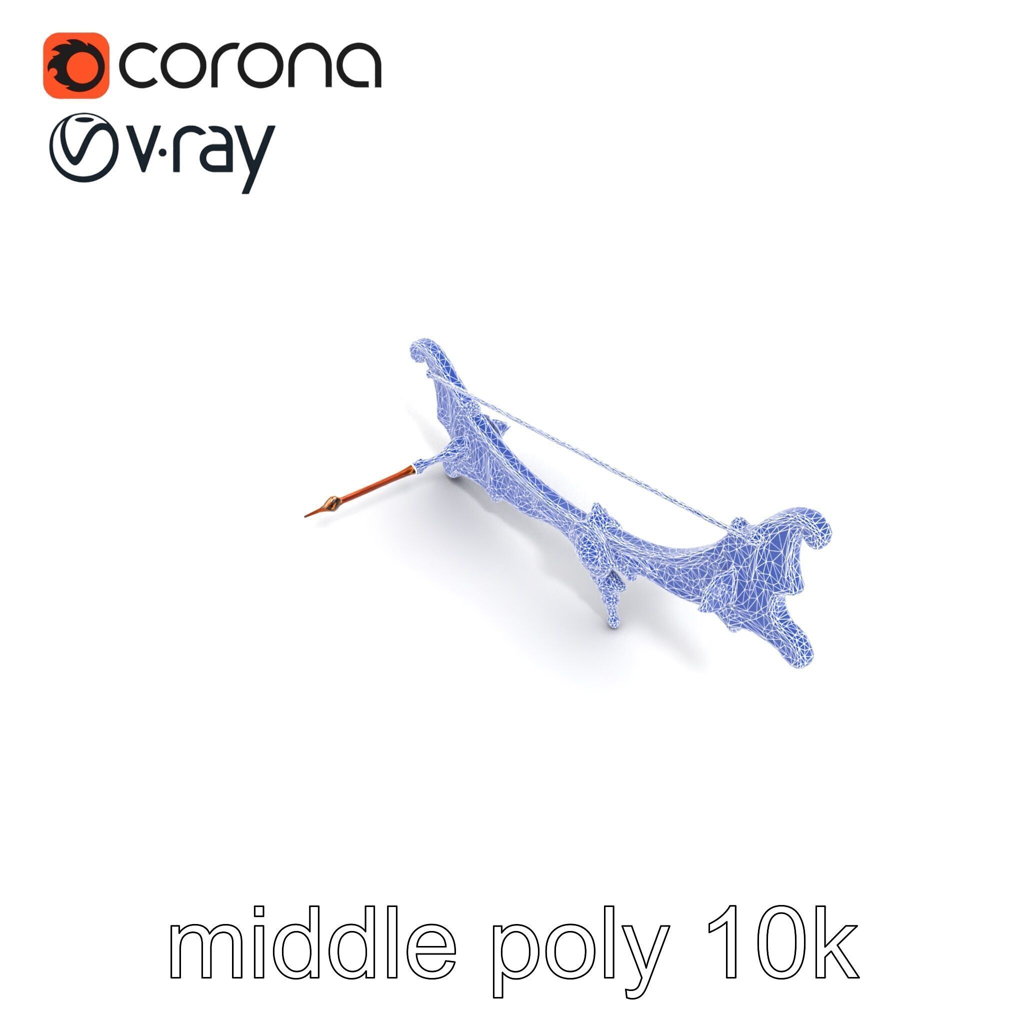 Mystical Enchanted Bow with Glowing Runes model pack Low-poly 3D model_13