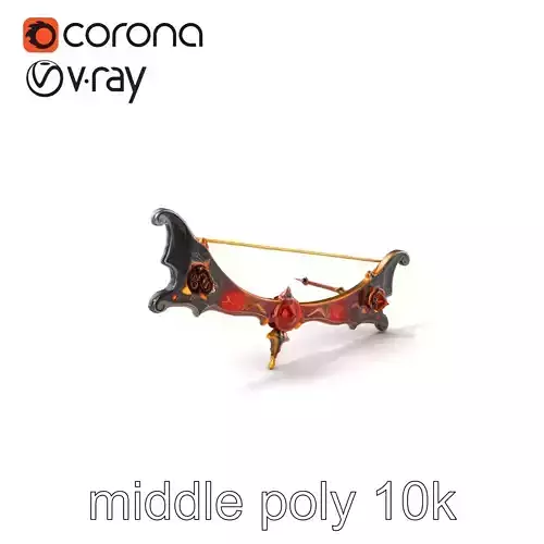 Mystical Enchanted Bow with Glowing Runes model pack Low-poly 3D model