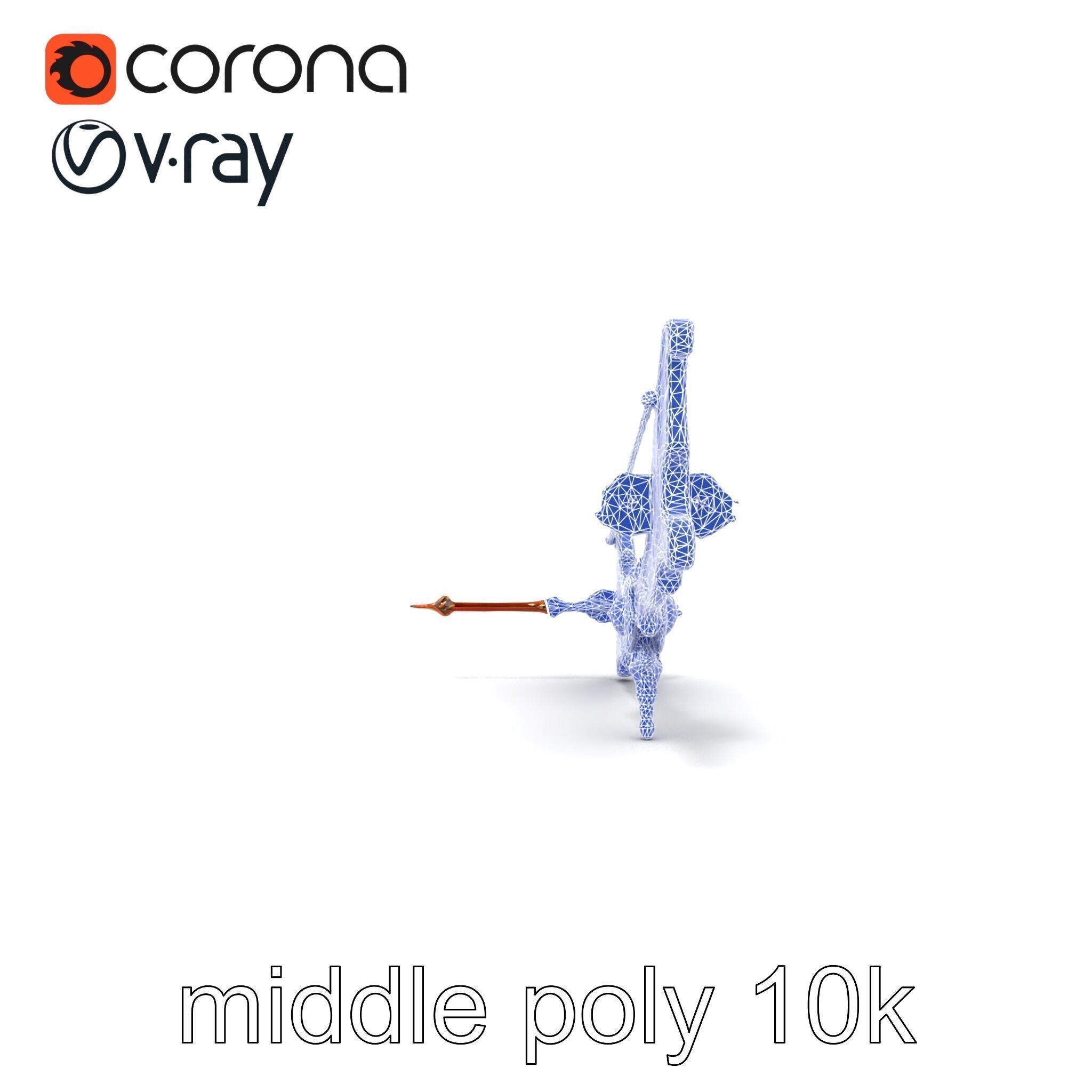 Mystical Enchanted Bow with Glowing Runes model pack Low-poly 3D model_31