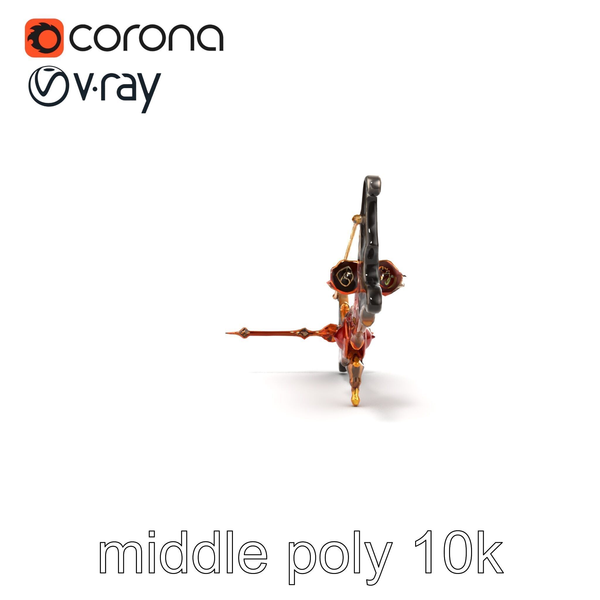 Mystical Enchanted Bow with Glowing Runes model pack Low-poly 3D model_18