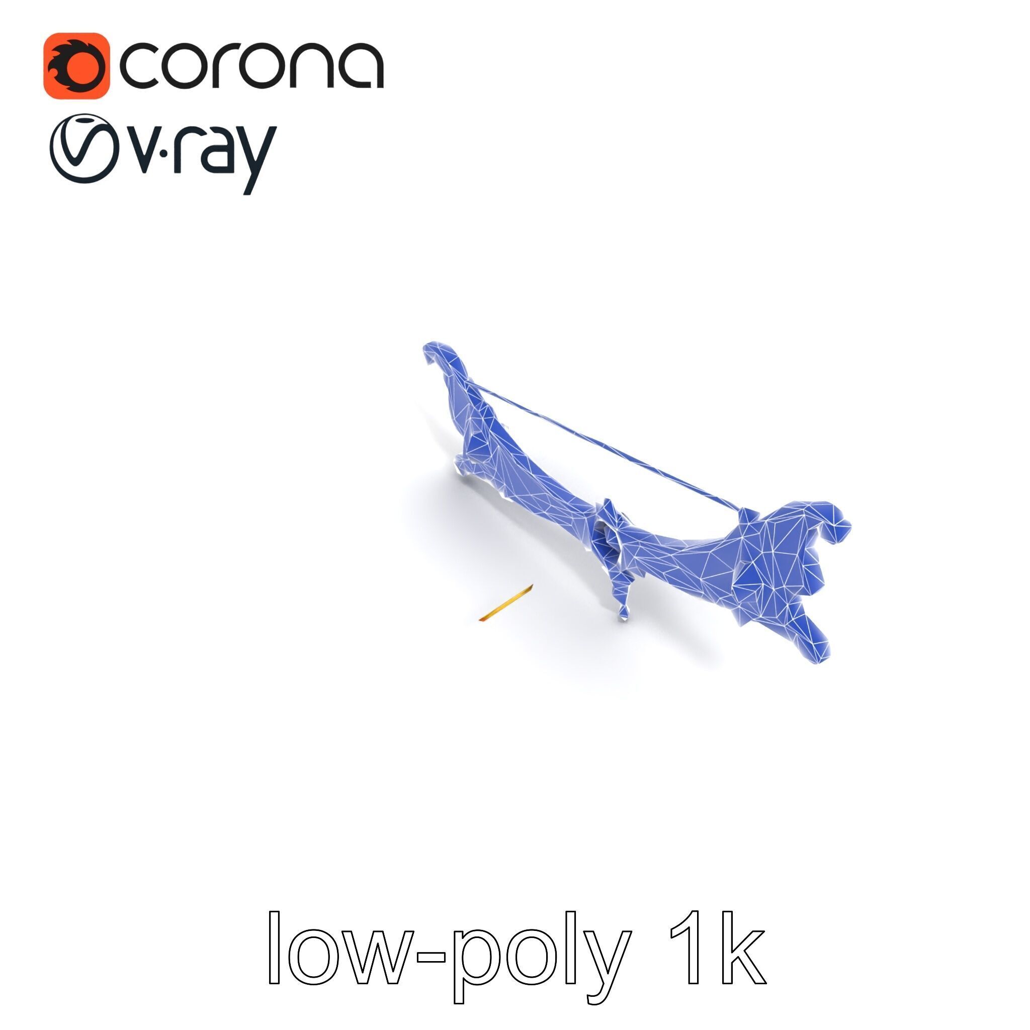 Mystical Enchanted Bow with Glowing Runes model pack Low-poly 3D model_32