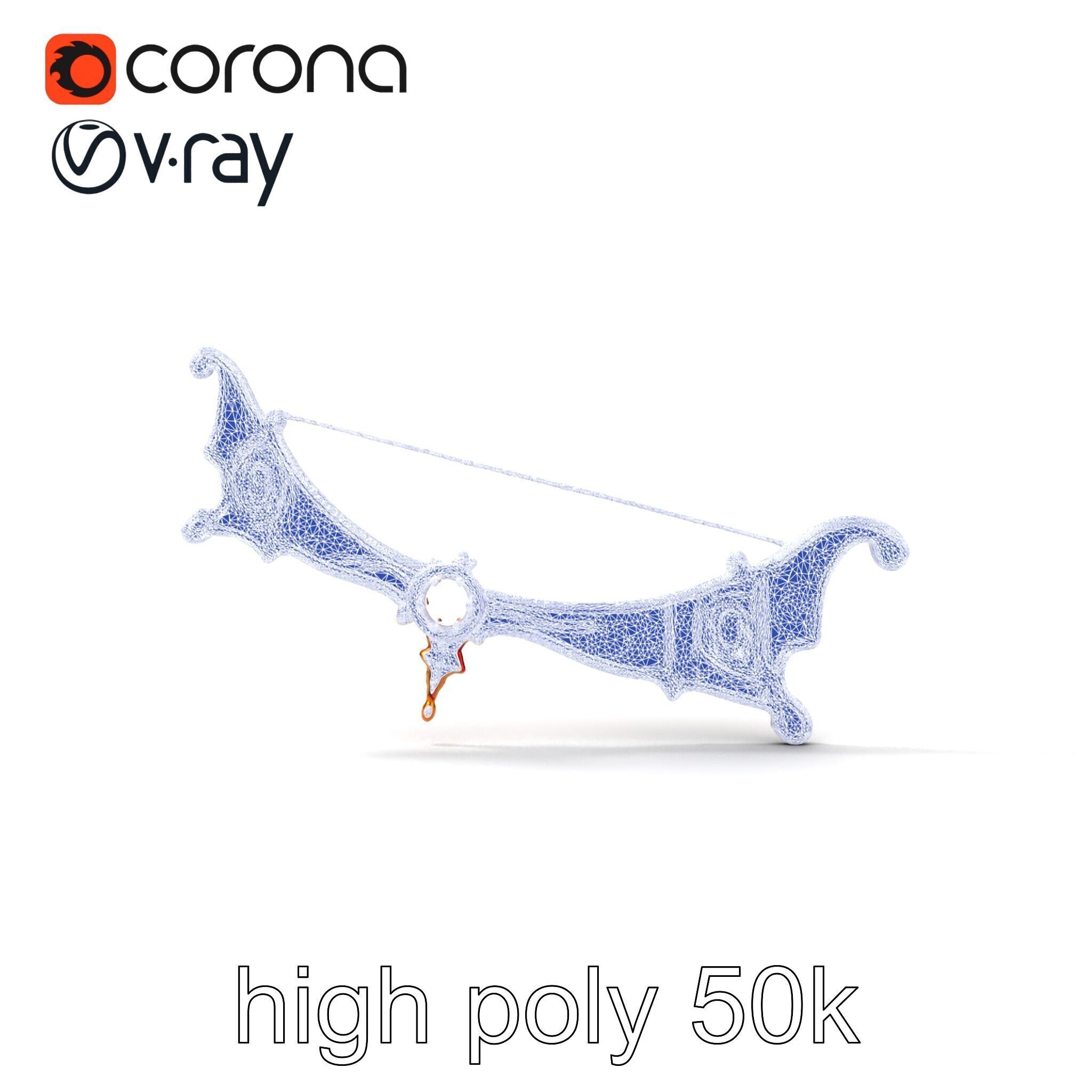 Mystical Enchanted Bow with Glowing Runes model pack Low-poly 3D model_24