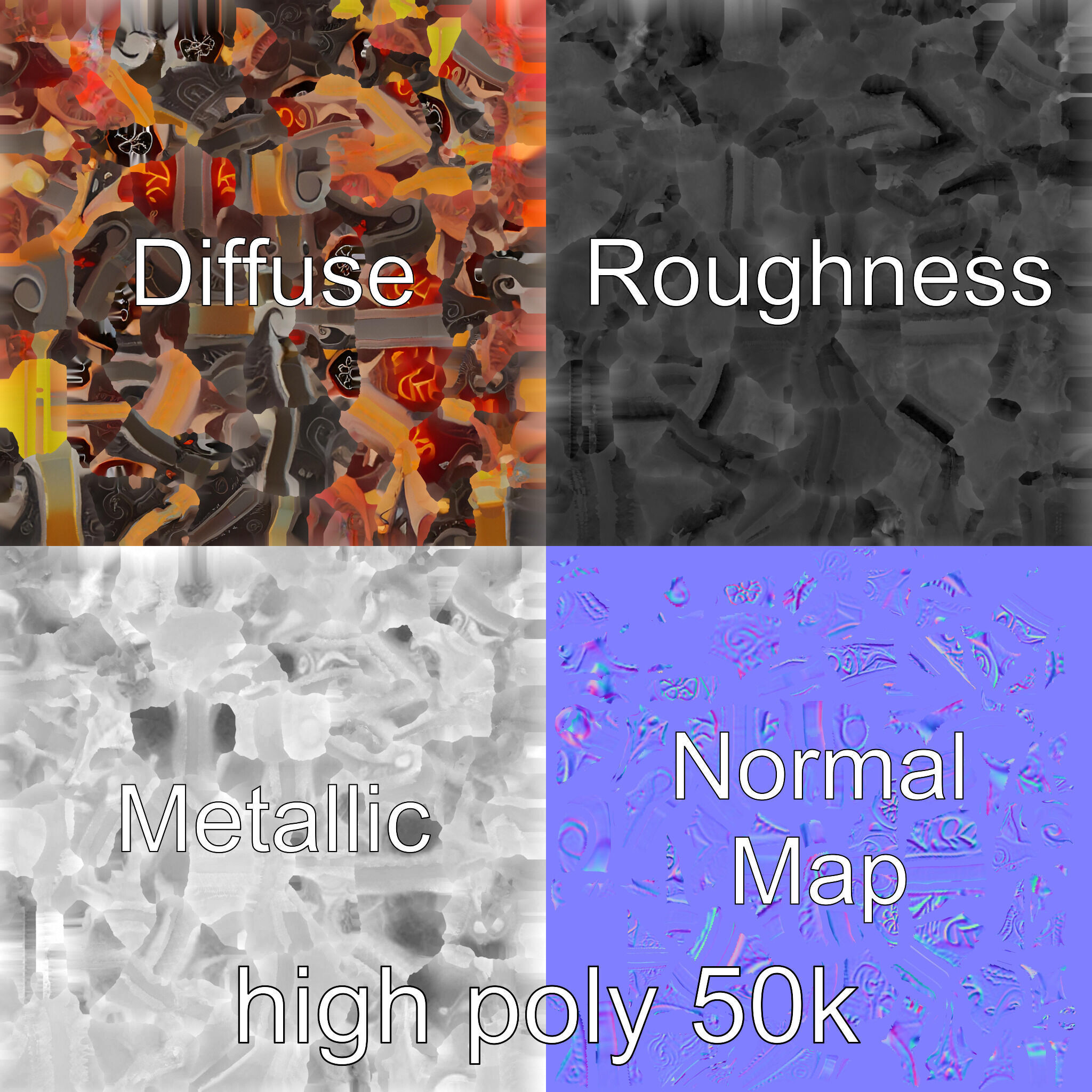 Mystical Enchanted Bow with Glowing Runes model pack Low-poly 3D model_3