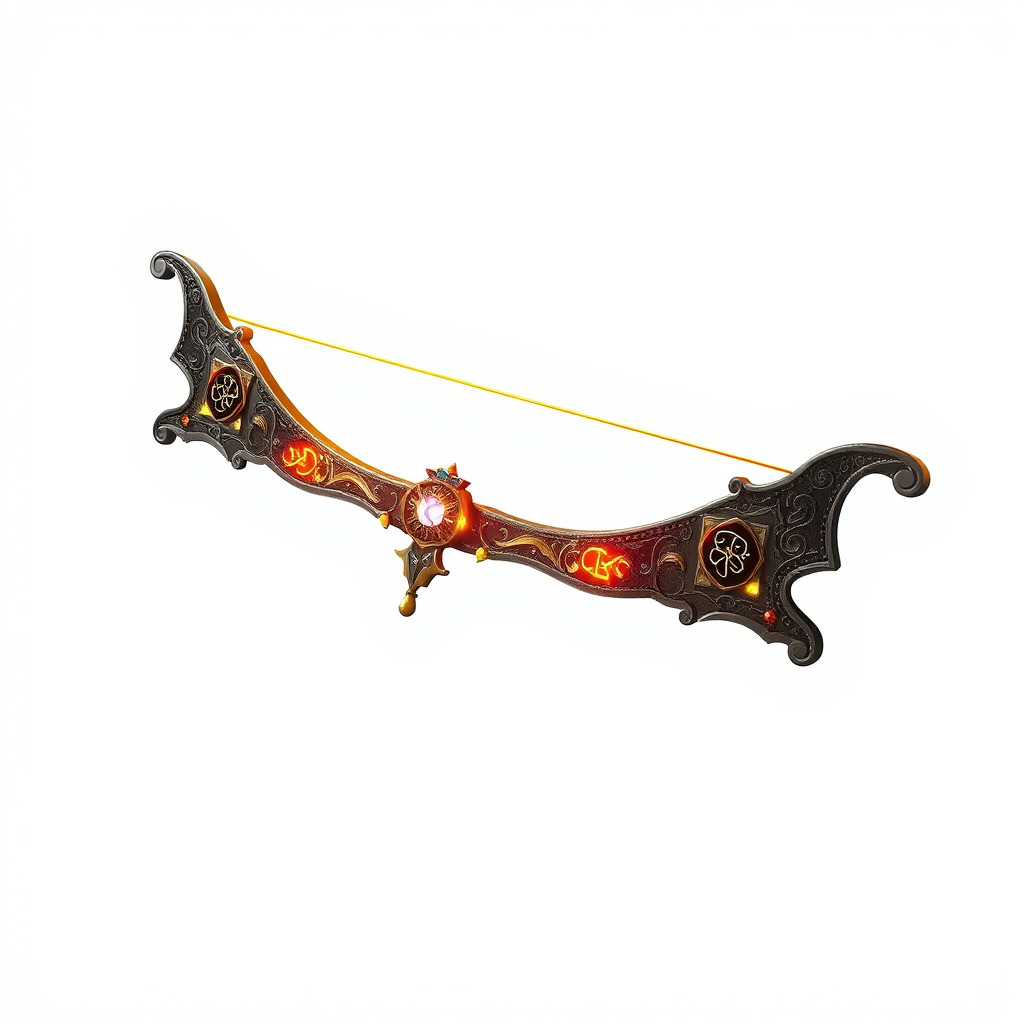 Mystical Enchanted Bow with Glowing Runes model pack Low-poly 3D model_4