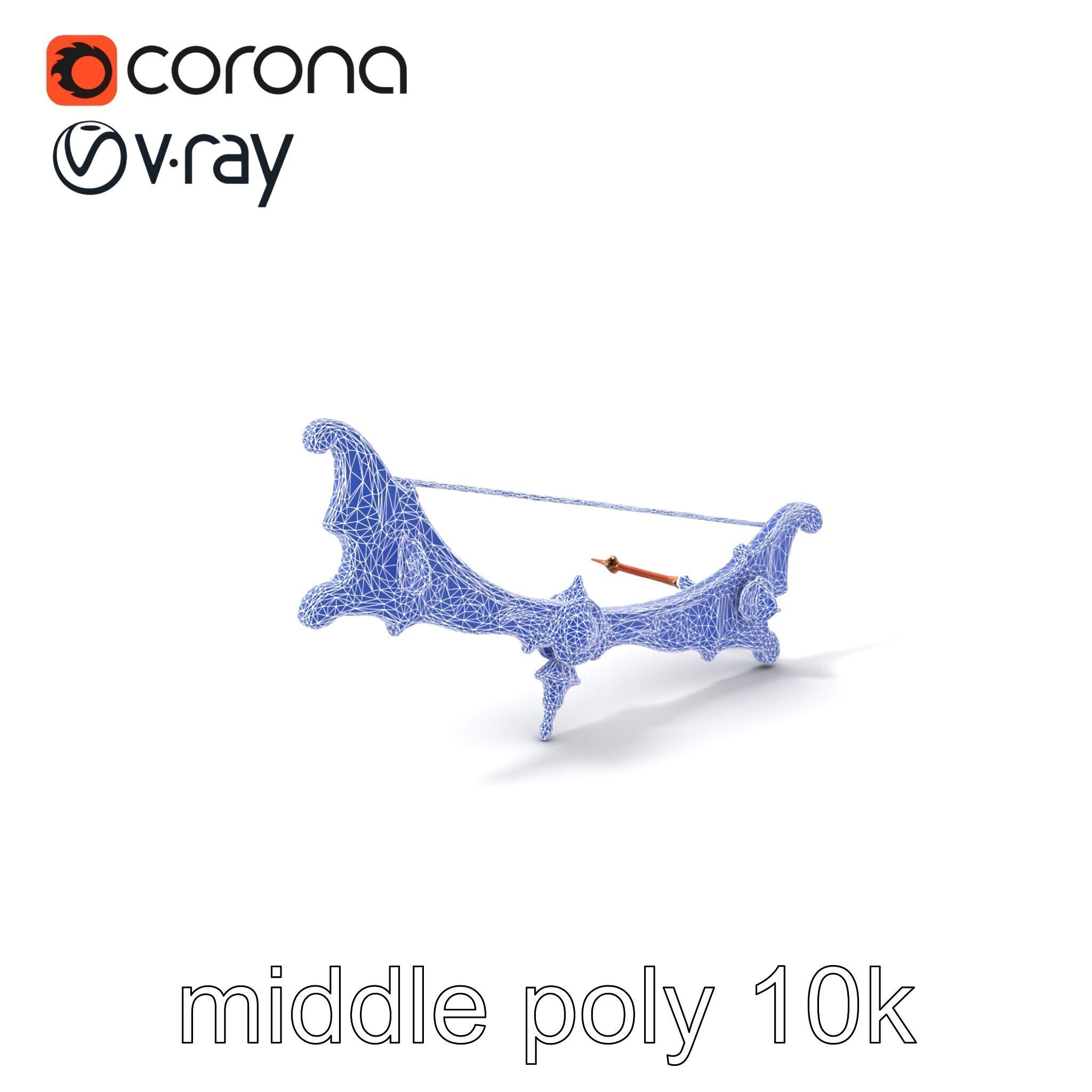 Mystical Enchanted Bow with Glowing Runes model pack Low-poly 3D model_6