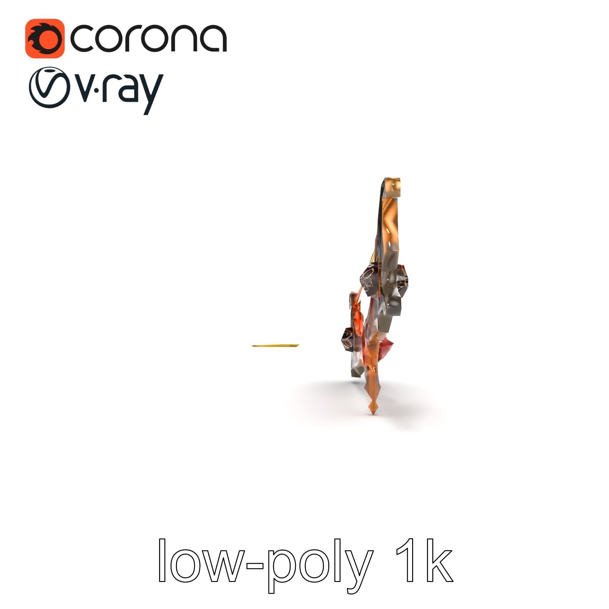 Mystical Enchanted Bow with Glowing Runes model pack Low-poly 3D model_15