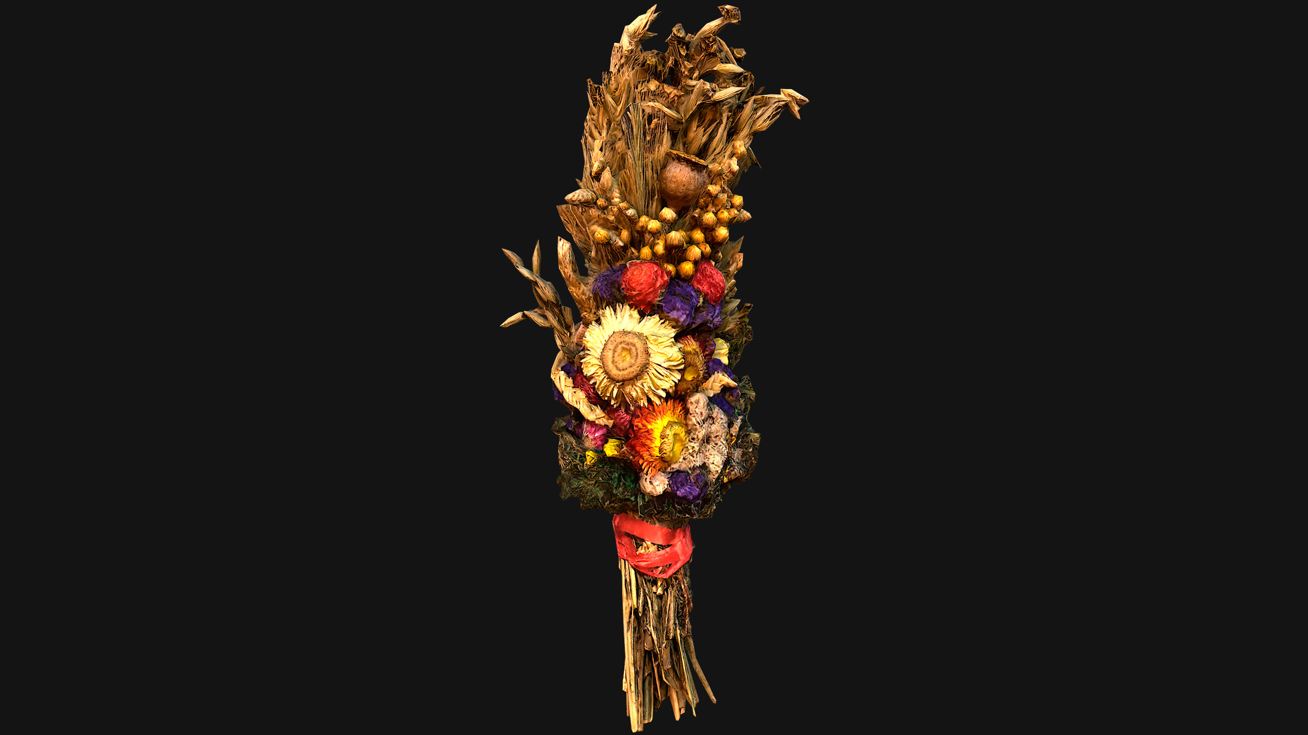 Wild Flowers with Herbs Didukh Ukrainian Souvenir Low-poly 3D model_3