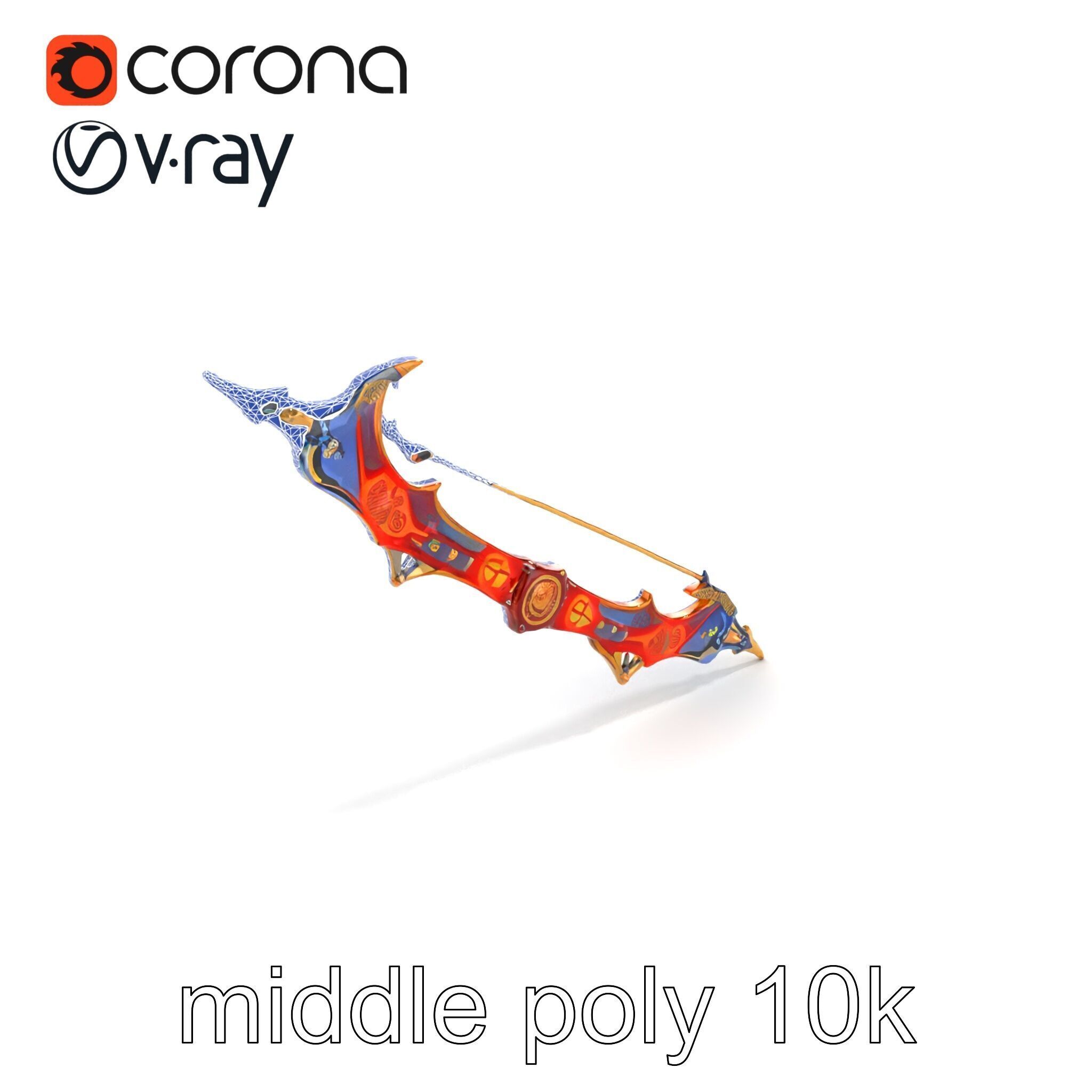 Celestial Archers Bow Cosmic Glyphs Model Pack Low-poly 3D model_11