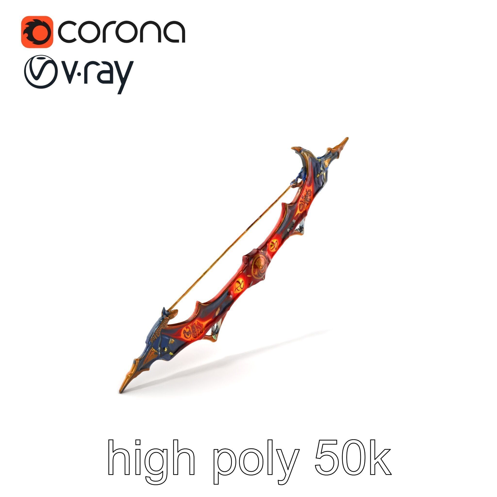 Celestial Archers Bow Cosmic Glyphs Model Pack Low-poly 3D model_2