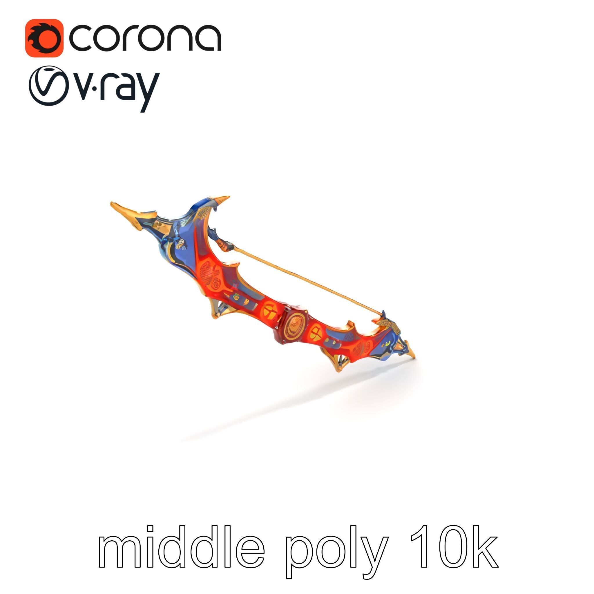 Celestial Archers Bow Cosmic Glyphs Model Pack Low-poly 3D model_8