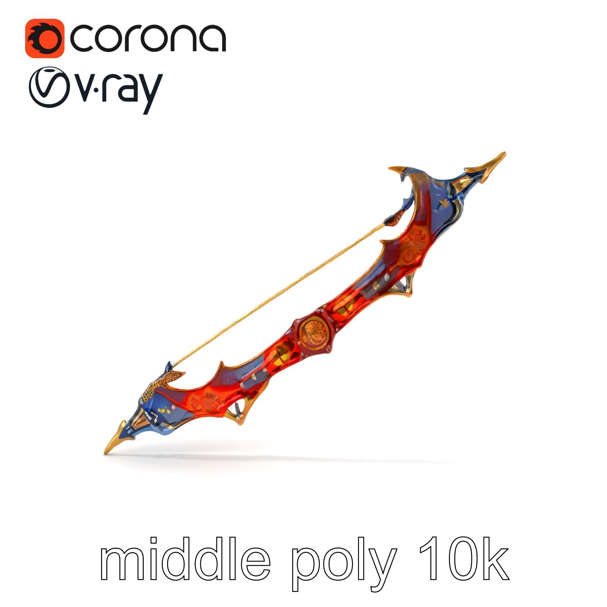 Celestial Archers Bow Cosmic Glyphs Model Pack Low-poly 3D model_26