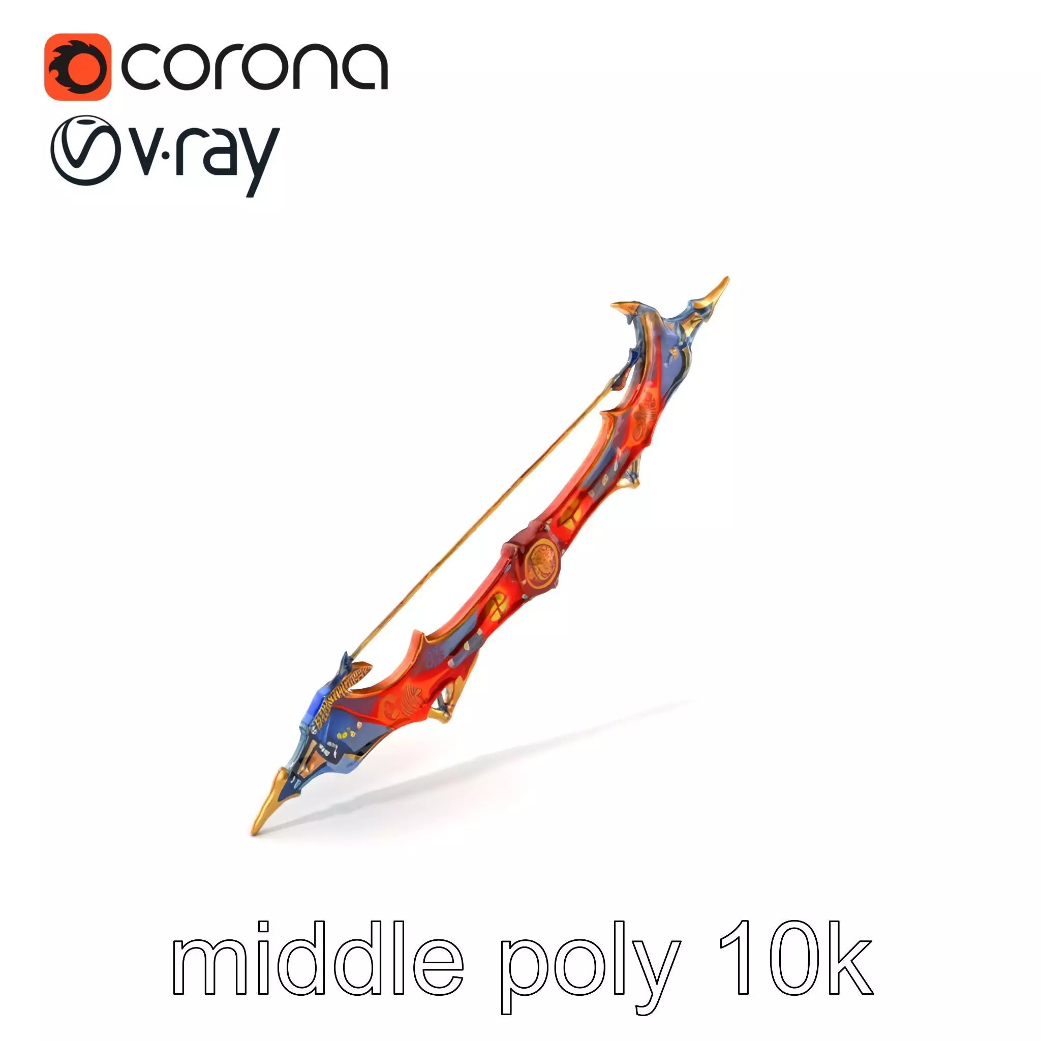 Celestial Archers Bow Cosmic Glyphs Model Pack Low-poly 3D model_0