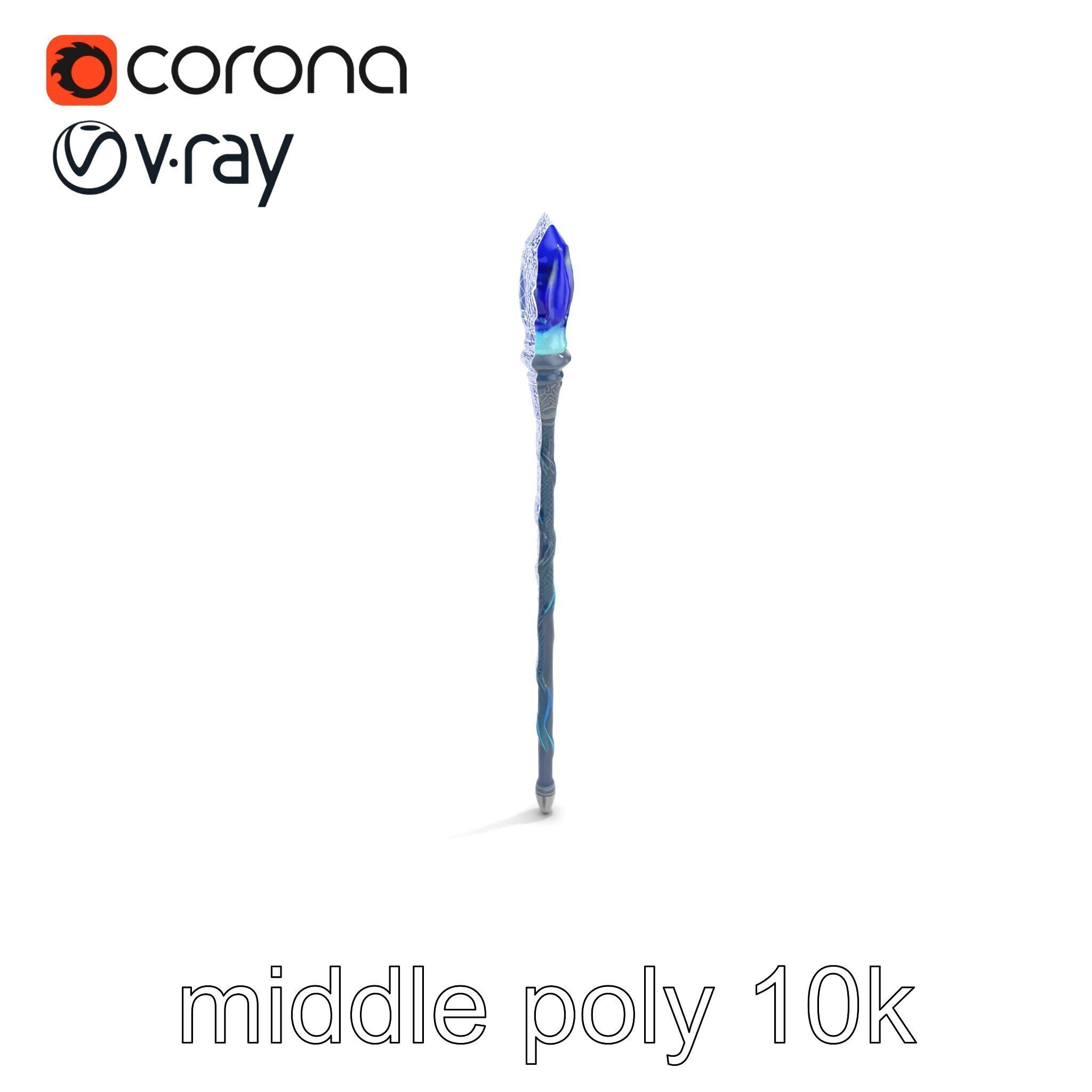 Stormbringers Enchanted Sapphire Staff model pack Low-poly 3D model_22