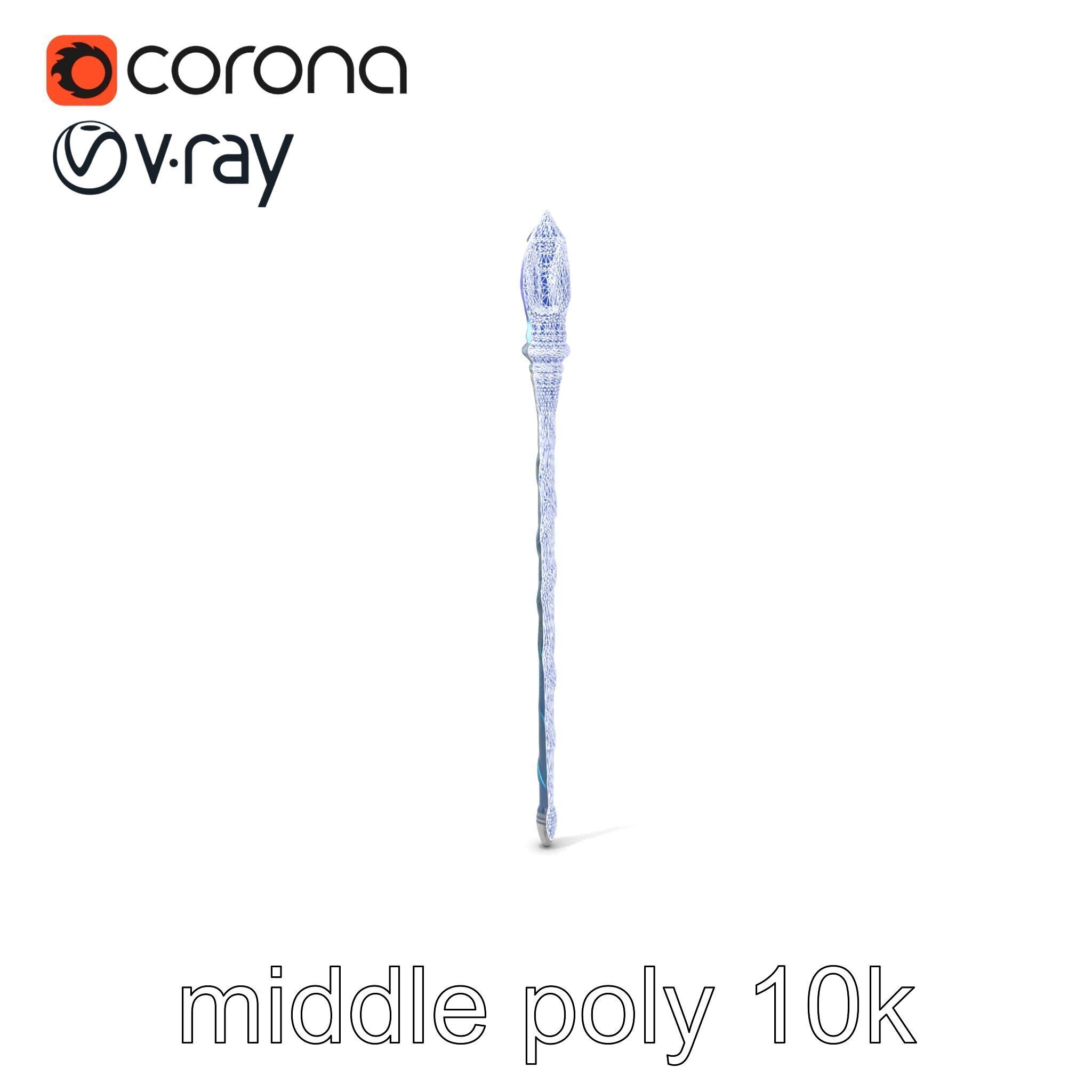 Stormbringers Enchanted Sapphire Staff model pack Low-poly 3D model_6