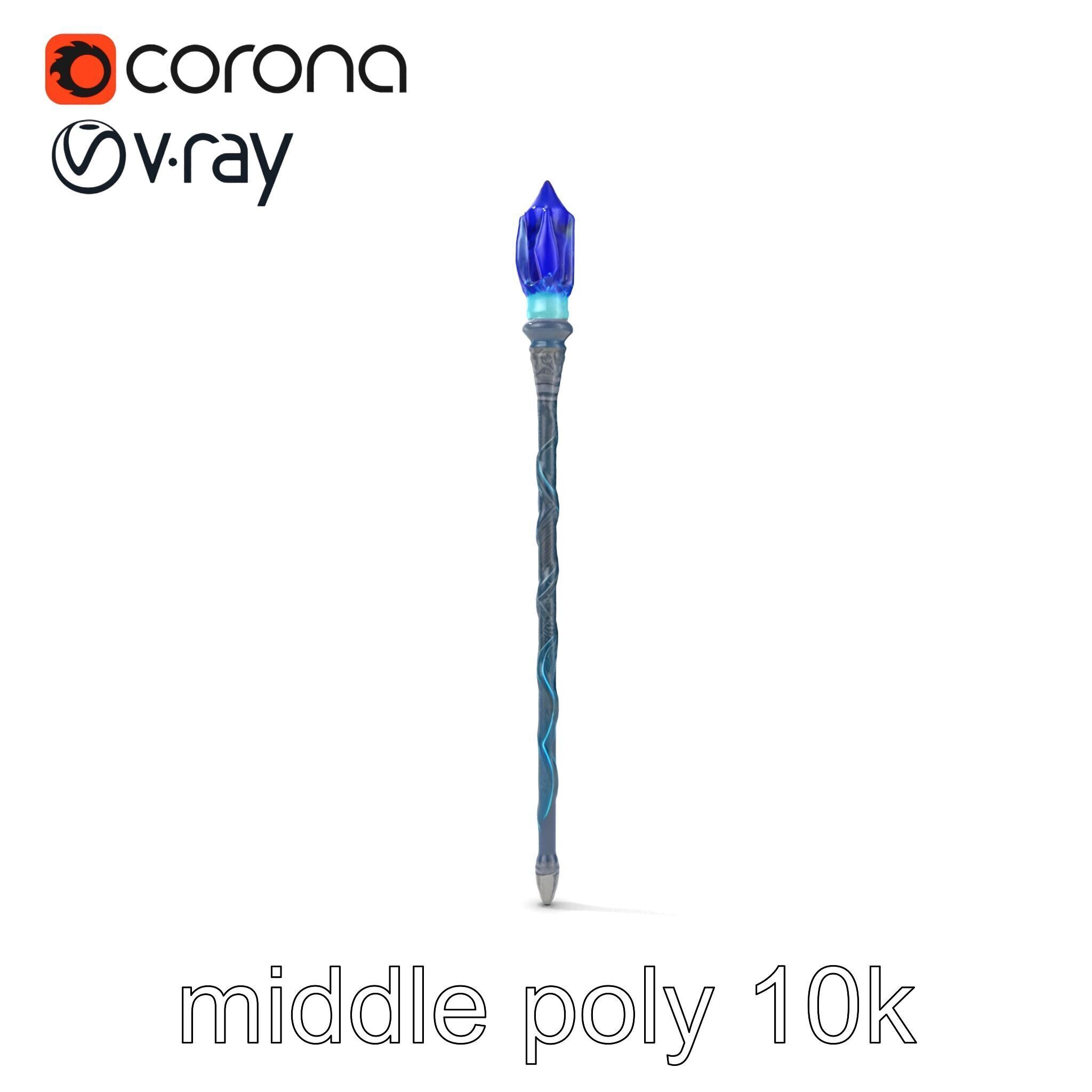 Stormbringers Enchanted Sapphire Staff model pack Low-poly 3D model_25