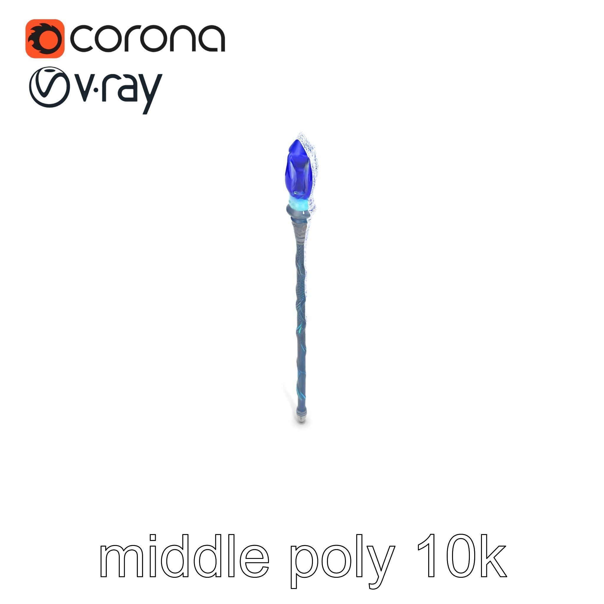 Stormbringers Enchanted Sapphire Staff model pack Low-poly 3D model_27