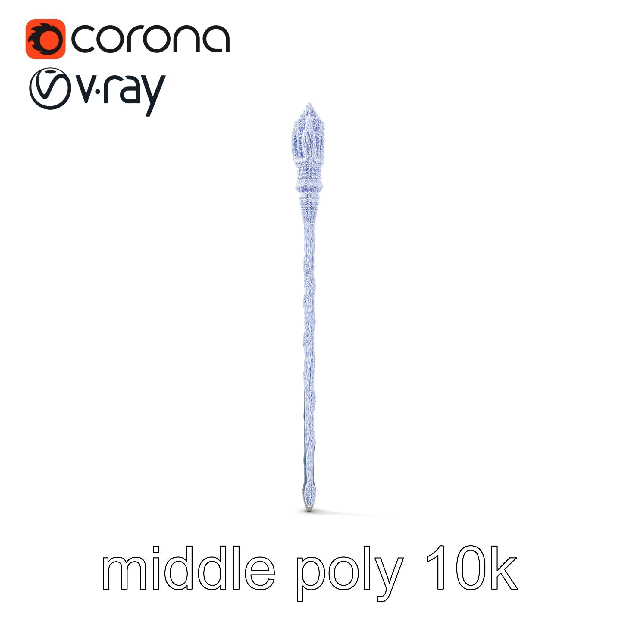 Stormbringers Enchanted Sapphire Staff model pack Low-poly 3D model_28