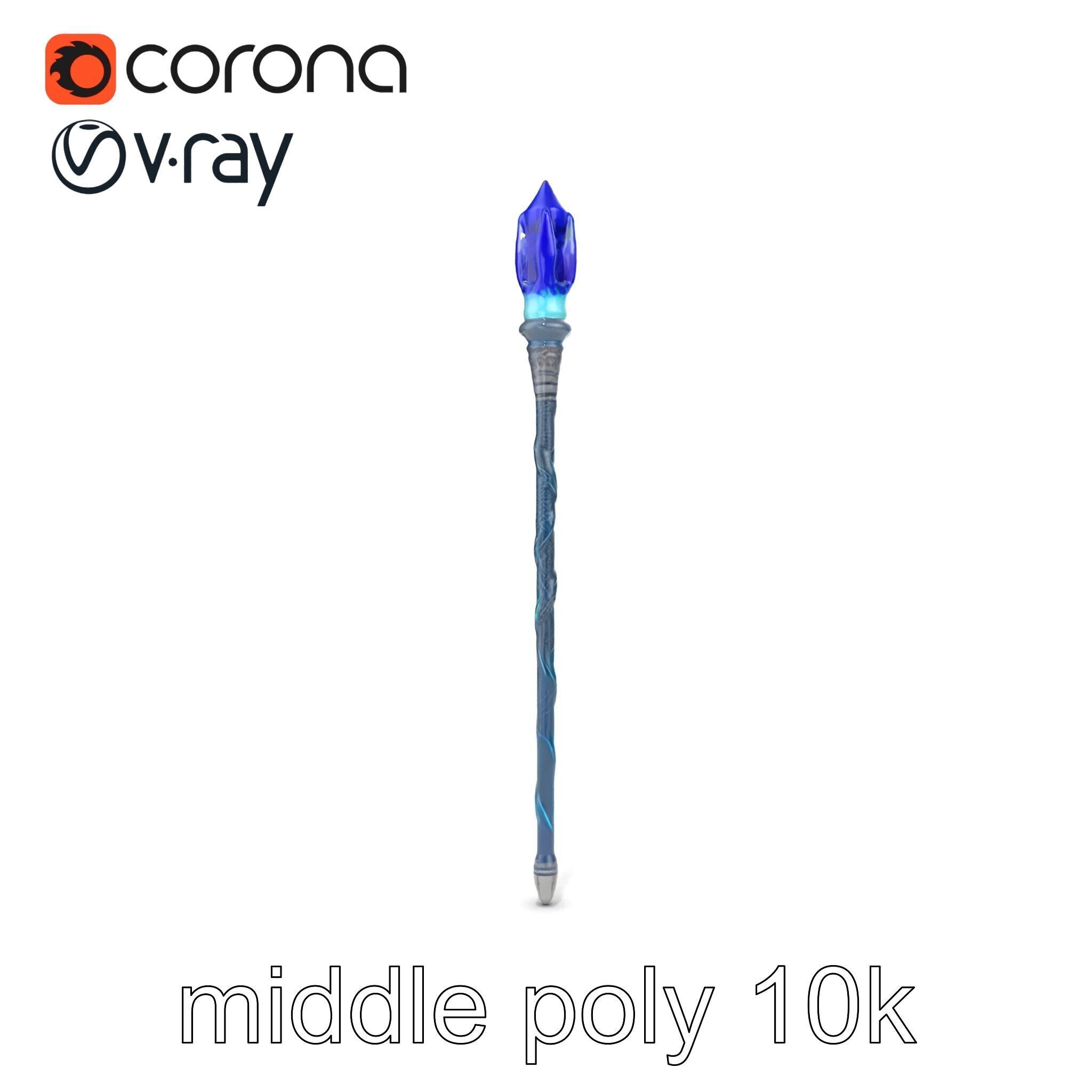 Stormbringers Enchanted Sapphire Staff model pack Low-poly 3D model_26