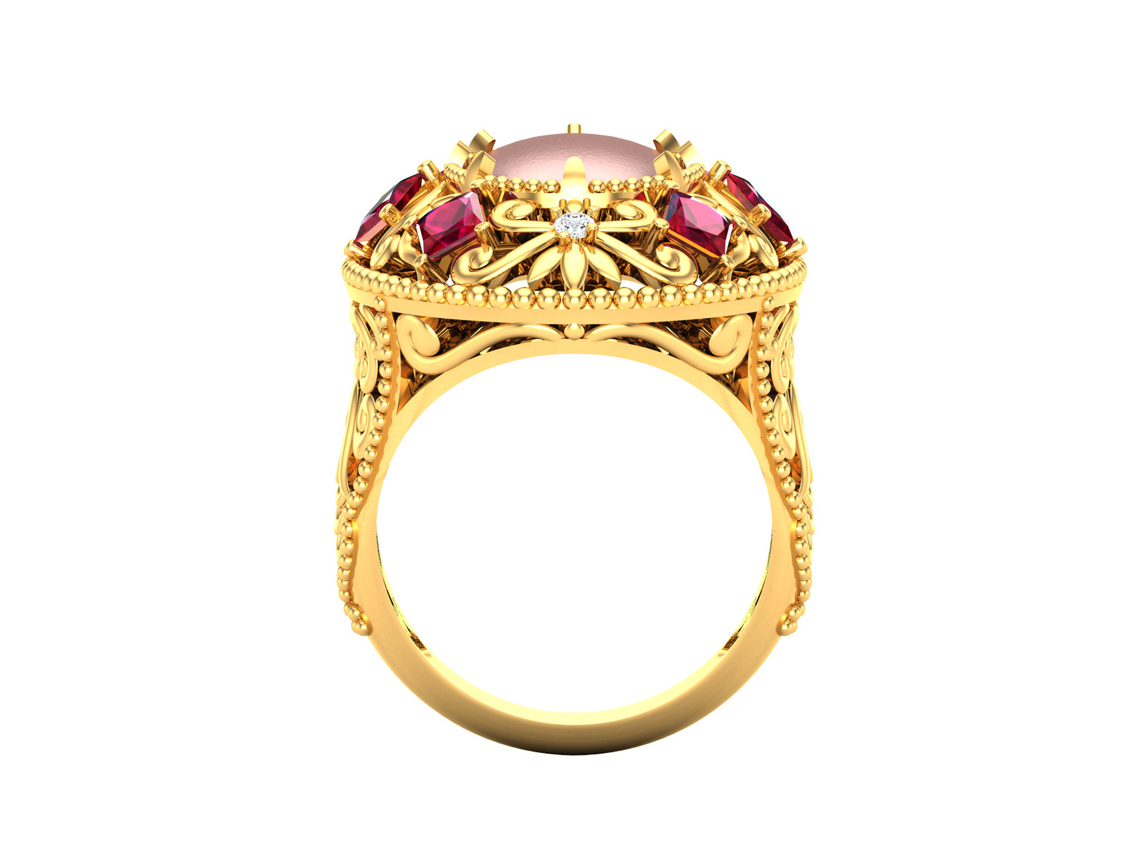 Women Ring Render 3dm STL OBJ FBX Details 3D print model_3