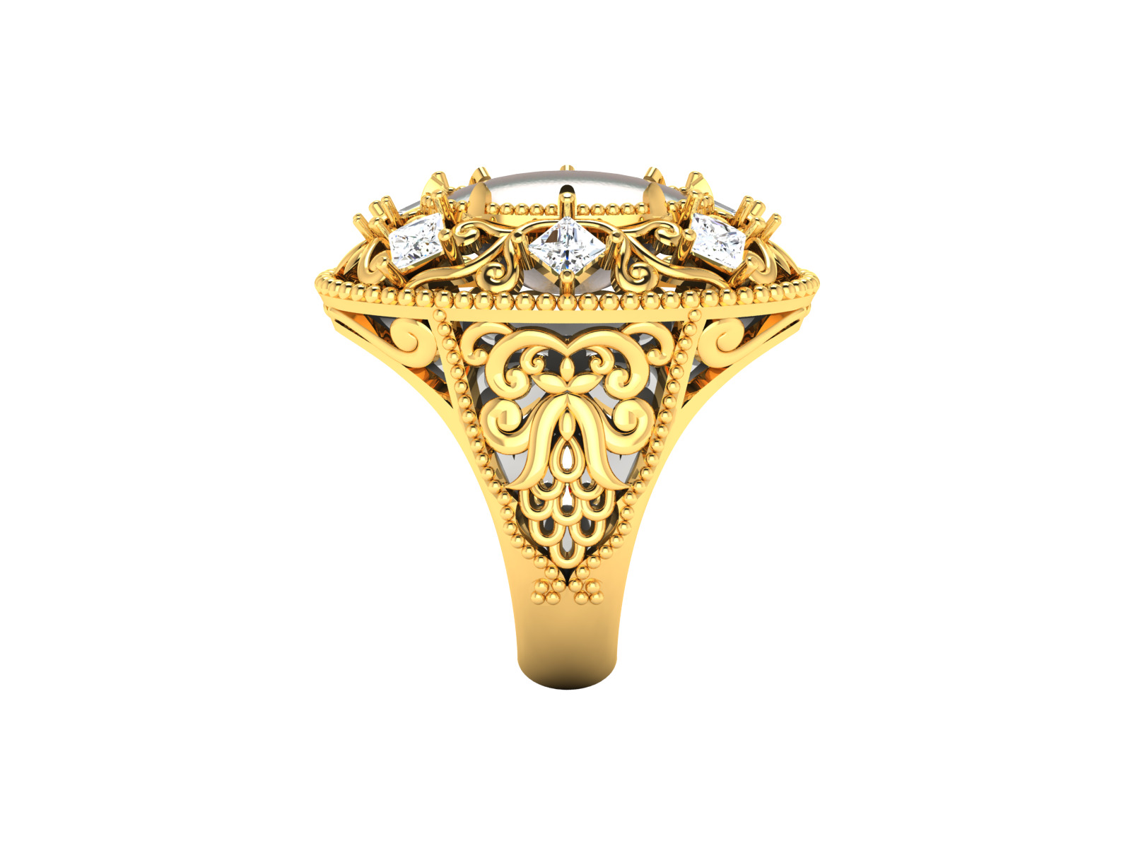 Women Ring Render 3dm STL OBJ FBX Details 3D print model_9