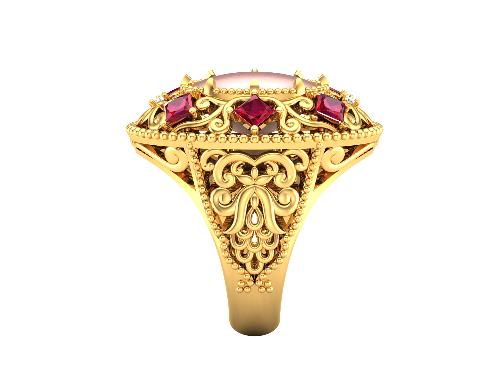 Women Ring Render 3dm STL OBJ FBX Details 3D print model_5