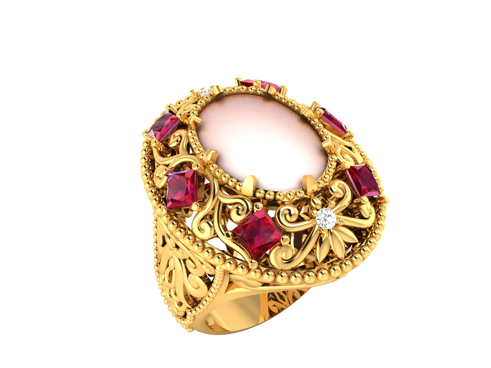 Women Ring Render 3dm STL OBJ FBX Details 3D print model_1