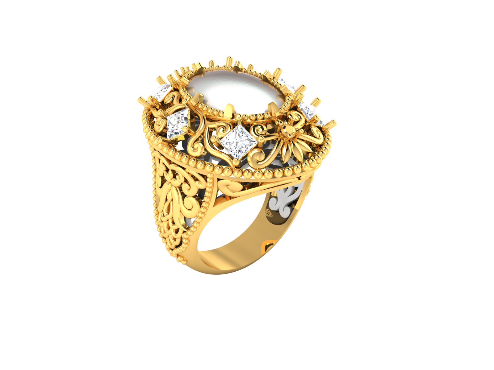 Women Ring Render 3dm STL OBJ FBX Details 3D print model_11