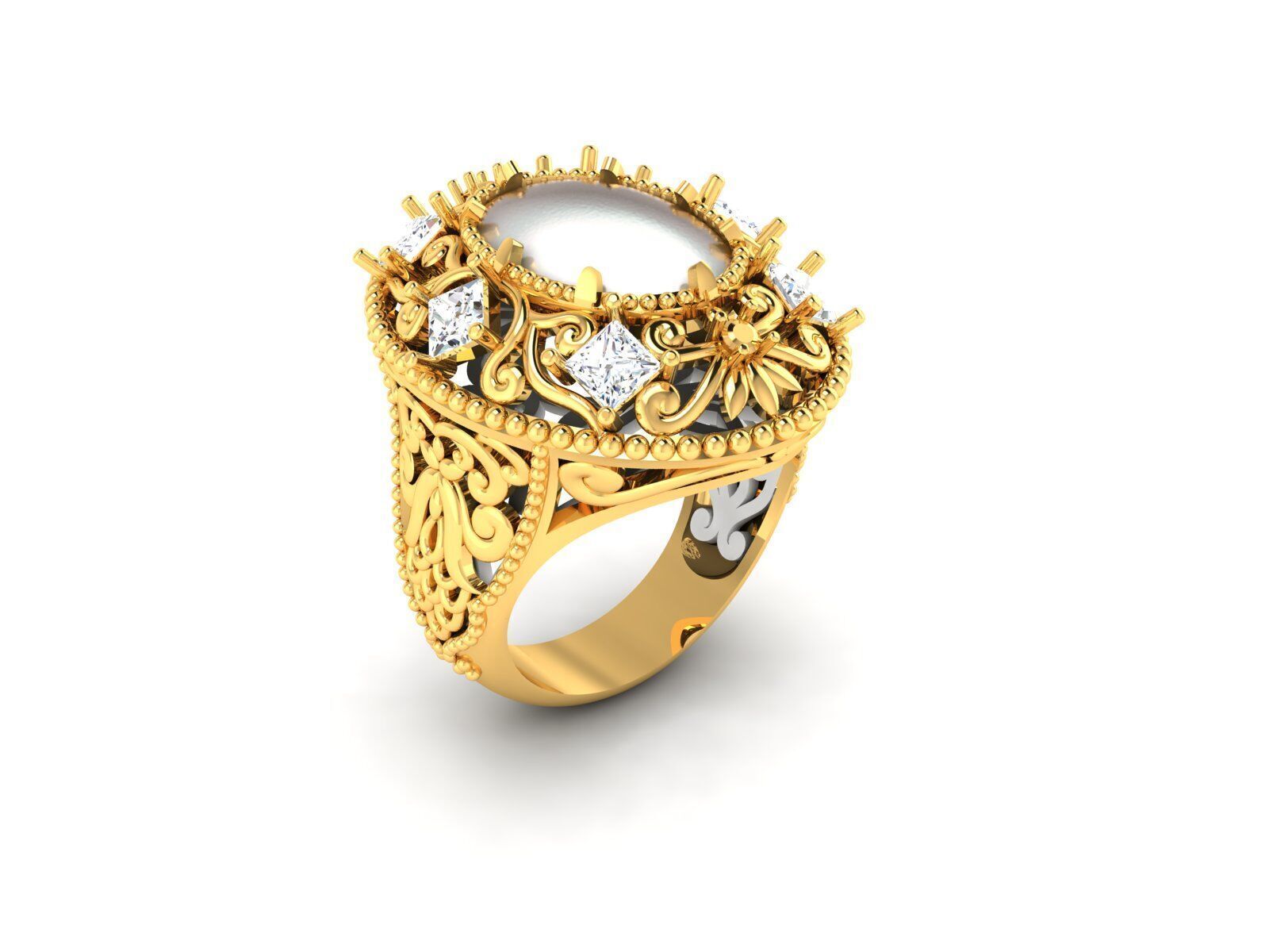 Women Ring Render 3dm STL OBJ FBX Details 3D print model_8