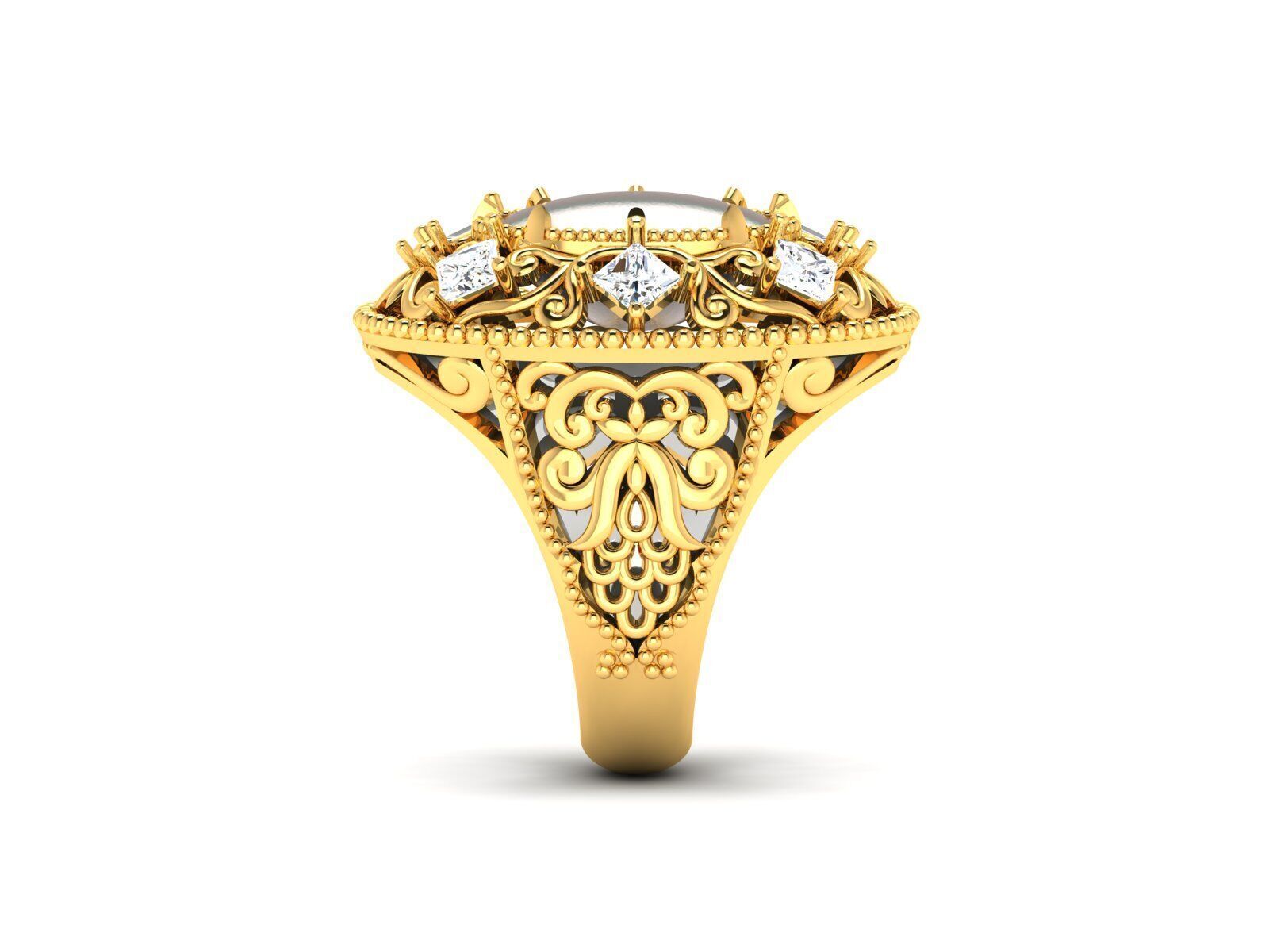 Women Ring Render 3dm STL OBJ FBX Details 3D print model_10