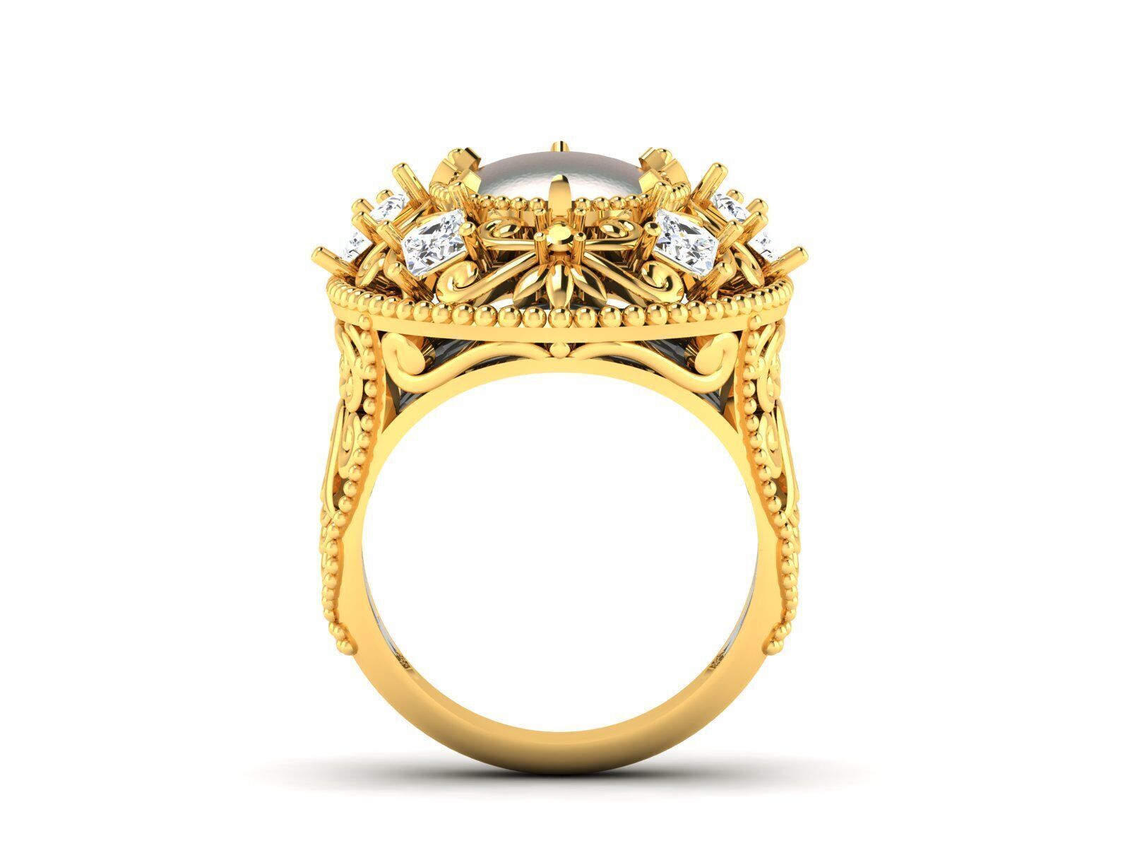 Women Ring Render 3dm STL OBJ FBX Details 3D print model_6