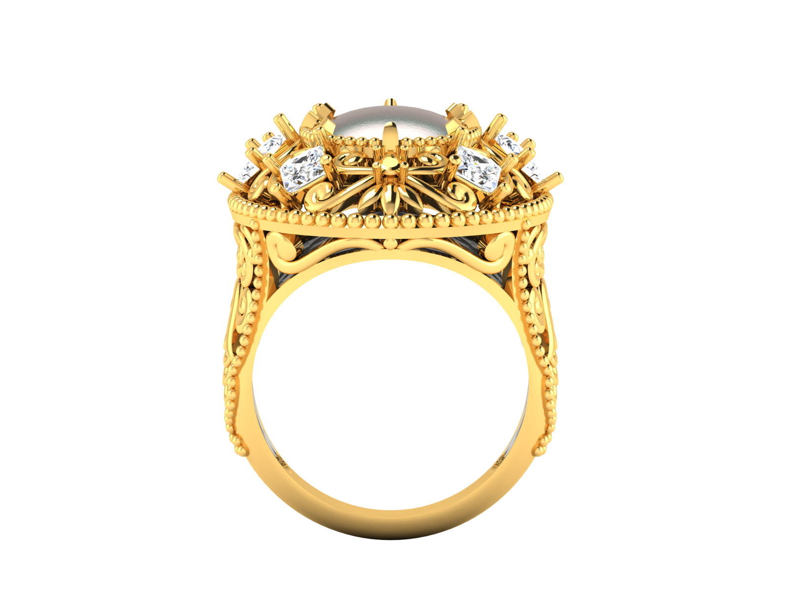 Women Ring Render 3dm STL OBJ FBX Details 3D print model_7