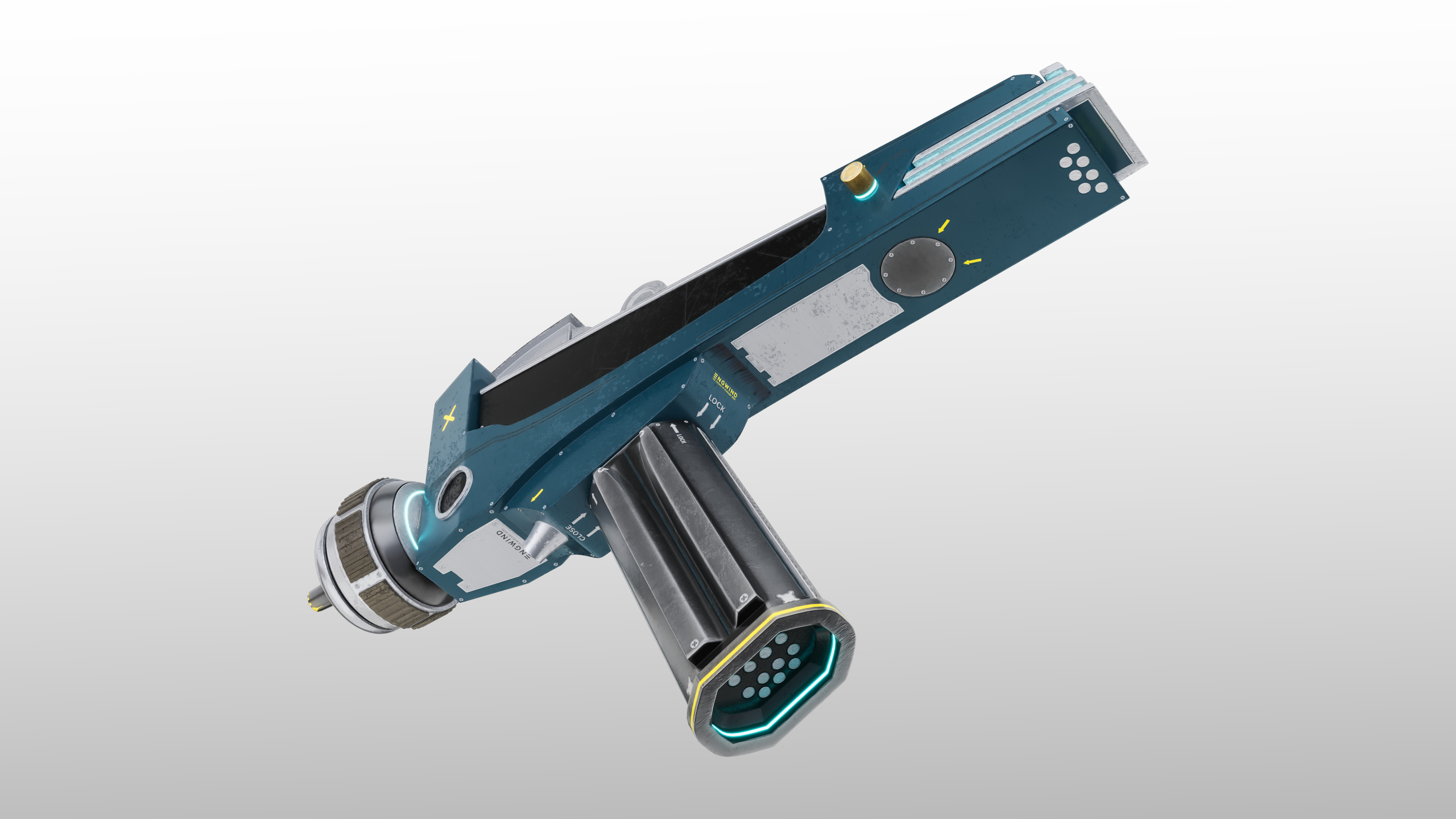 Space Phaser Low-poly 3D model_4