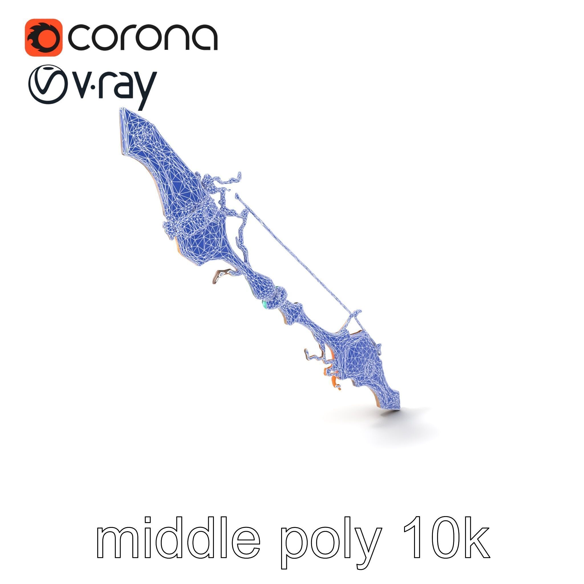 Wizards Arcane Bow with Glowing Glyphs model pack Low-poly 3D model_6