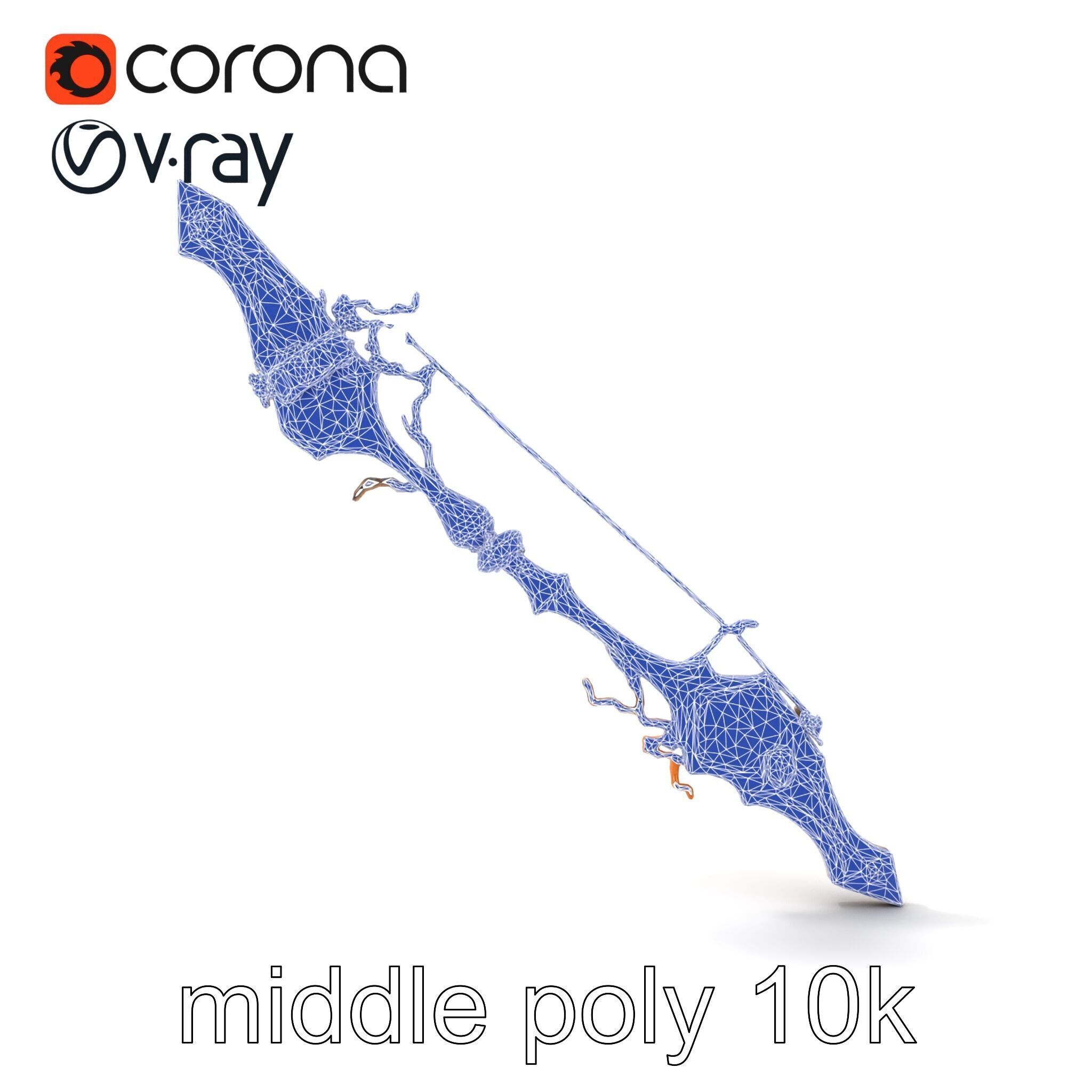 Wizards Arcane Bow with Glowing Glyphs model pack Low-poly 3D model_25