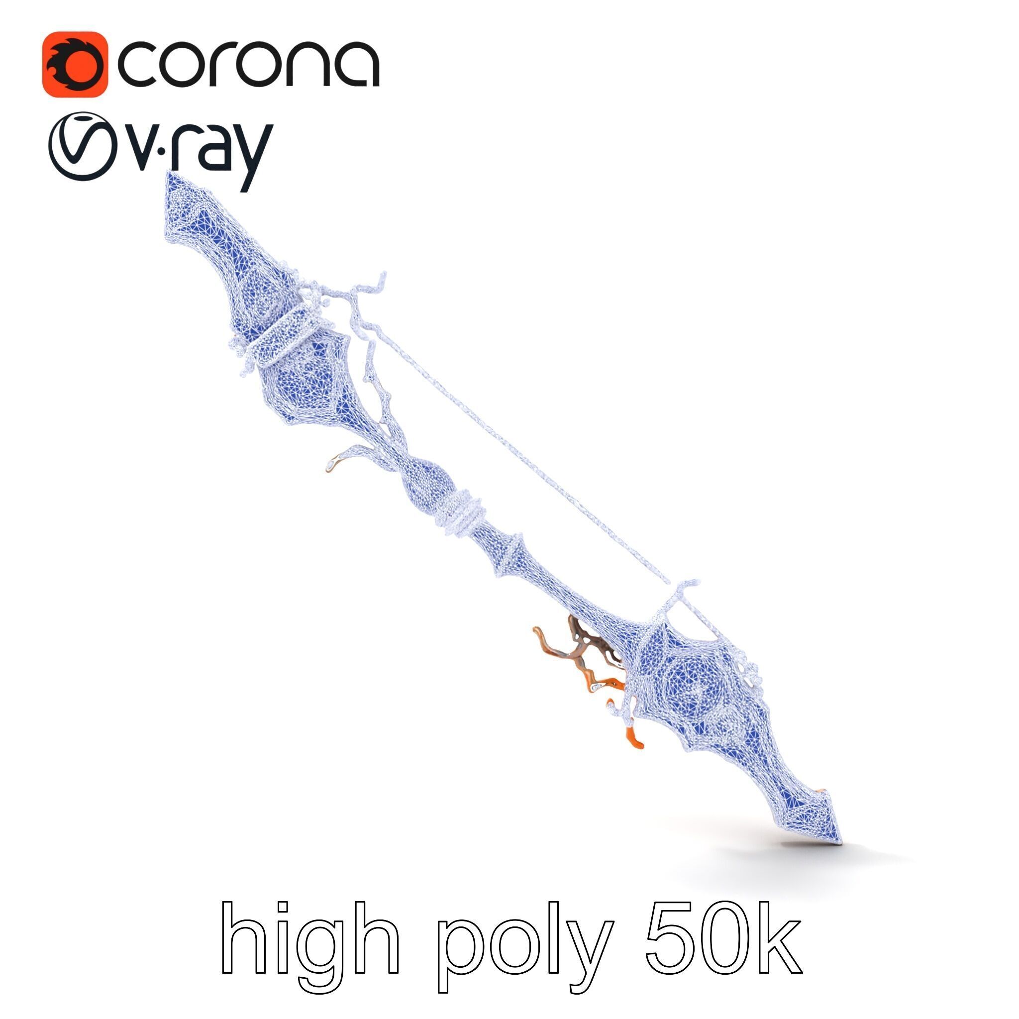 Wizards Arcane Bow with Glowing Glyphs model pack Low-poly 3D model_32