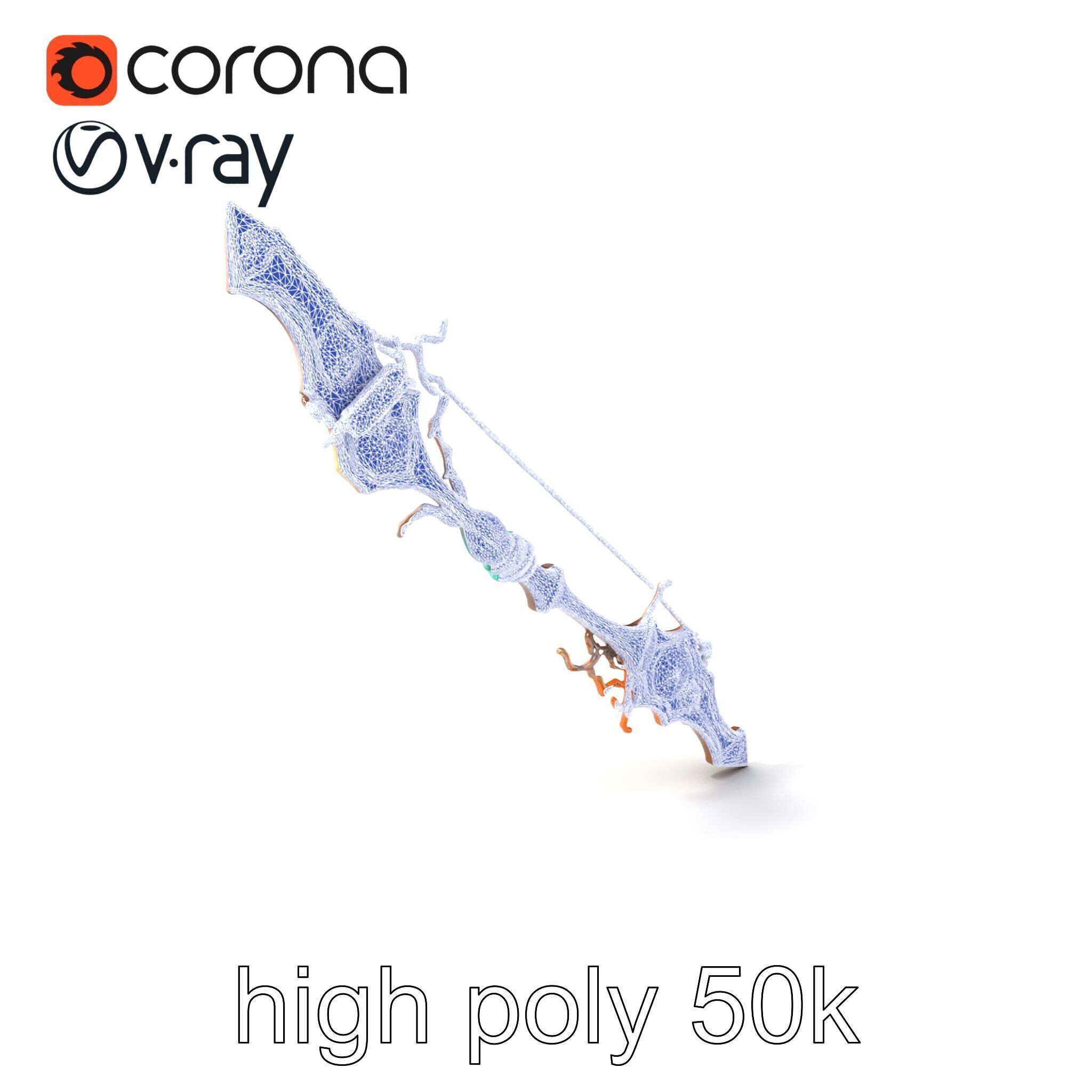 Wizards Arcane Bow with Glowing Glyphs model pack Low-poly 3D model_10