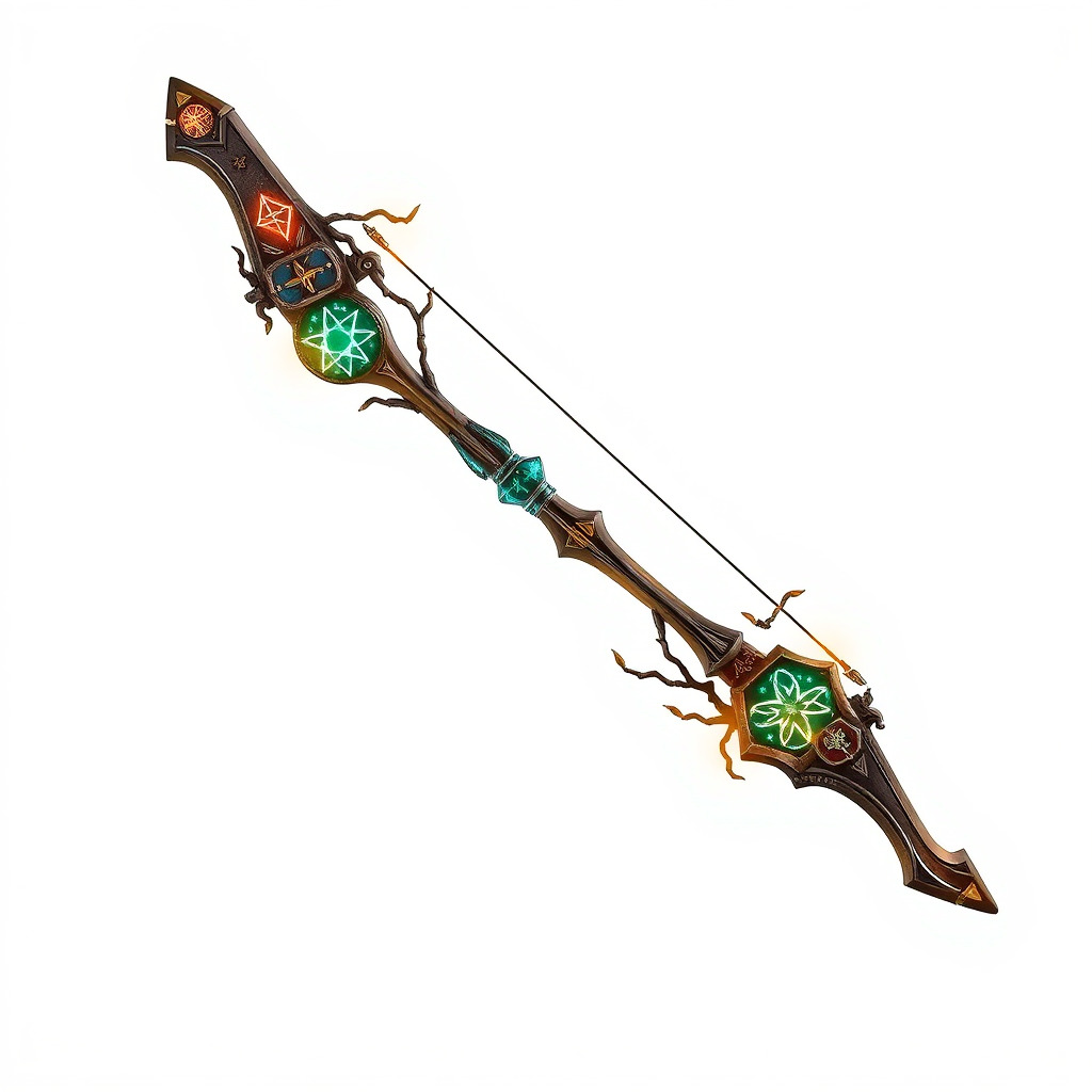 Wizards Arcane Bow with Glowing Glyphs model pack Low-poly 3D model_4