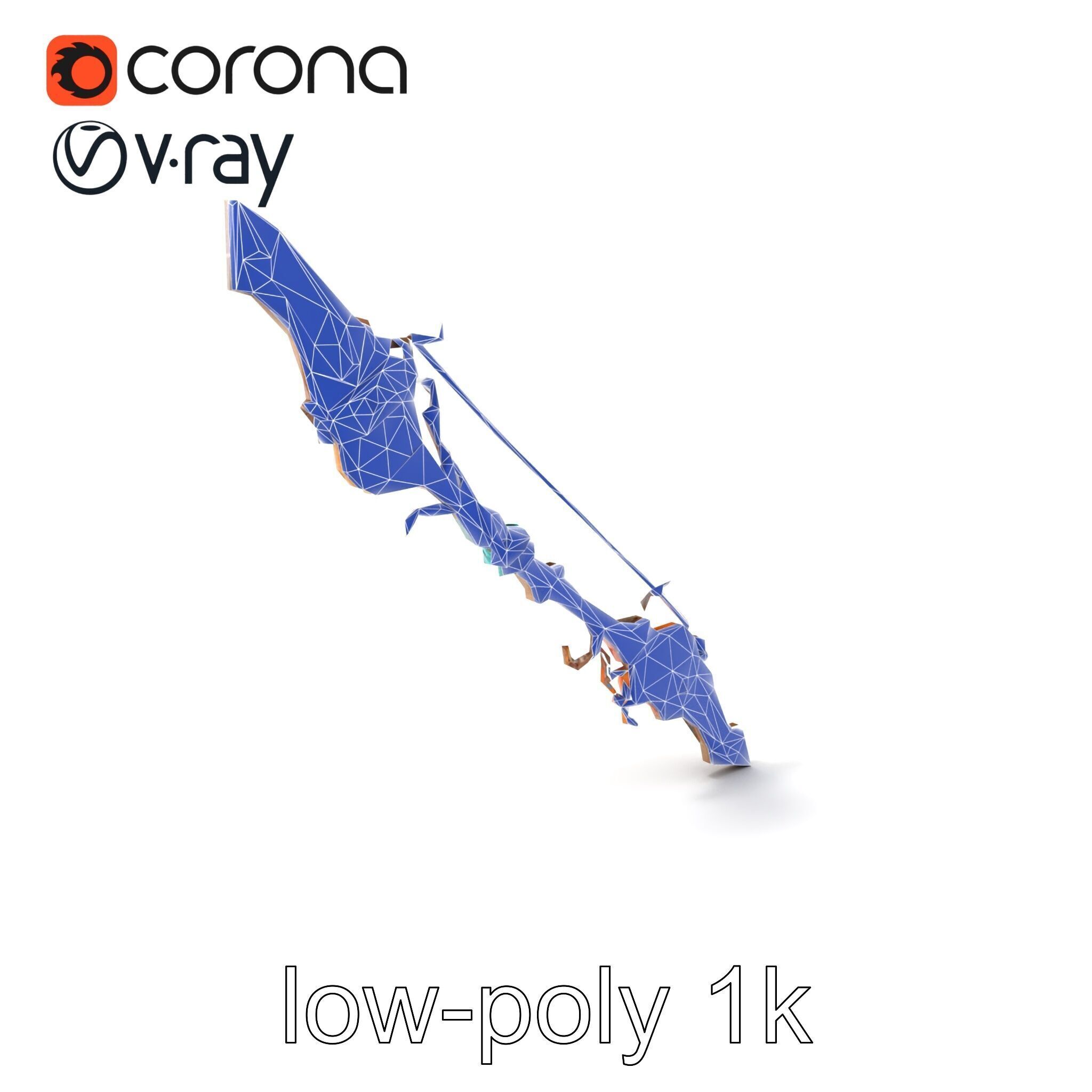 Wizards Arcane Bow with Glowing Glyphs model pack Low-poly 3D model_7