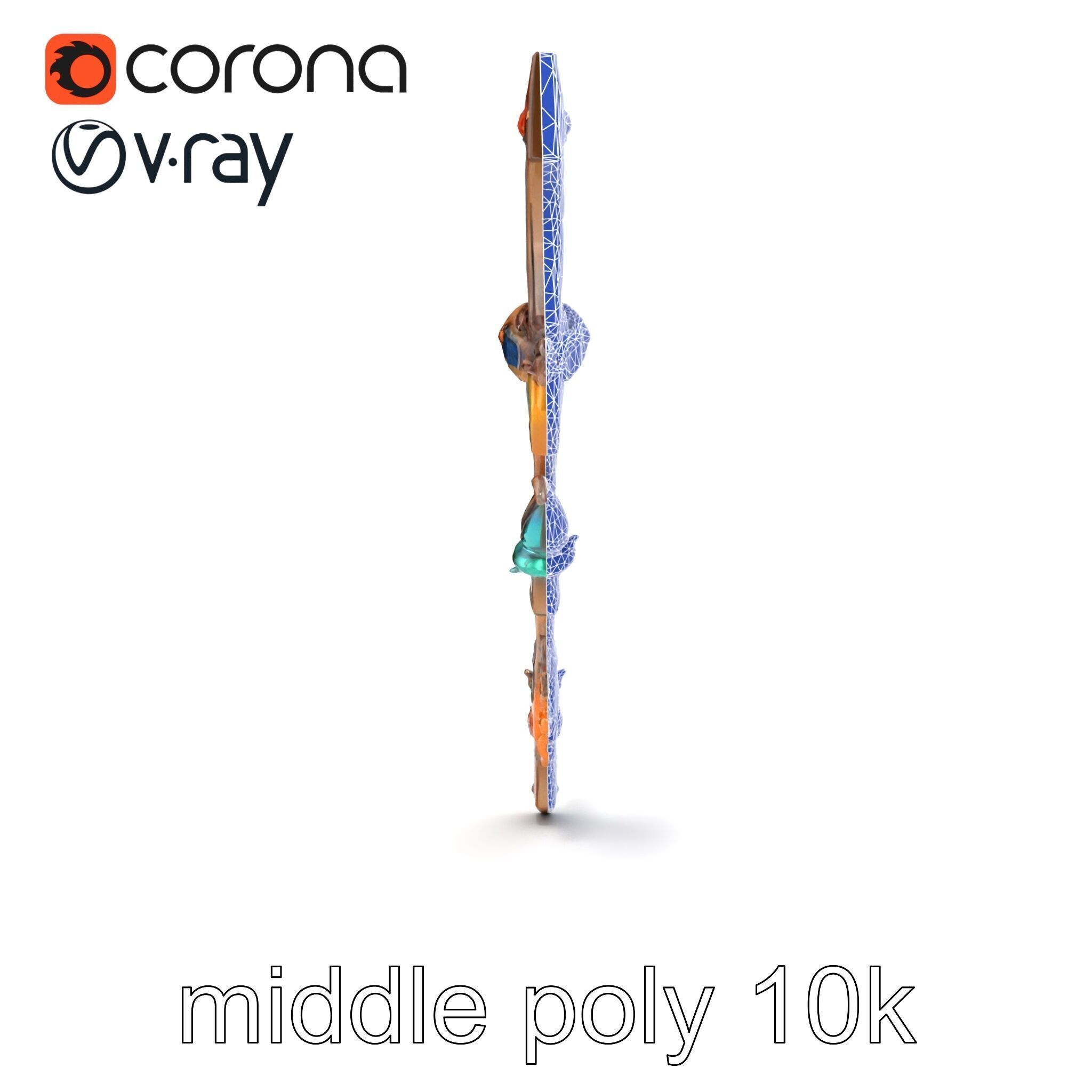 Wizards Arcane Bow with Glowing Glyphs model pack Low-poly 3D model_22