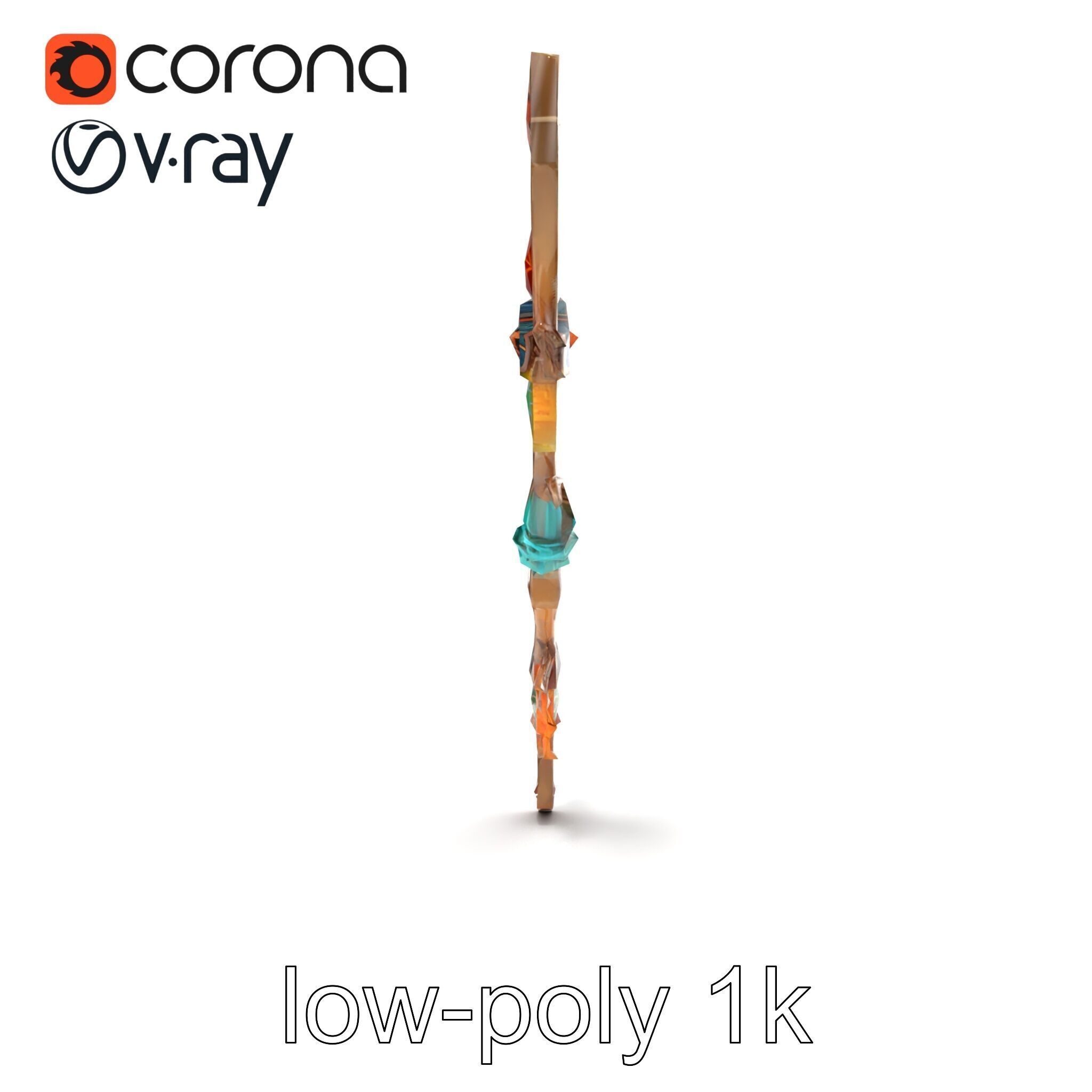 Wizards Arcane Bow with Glowing Glyphs model pack Low-poly 3D model_16