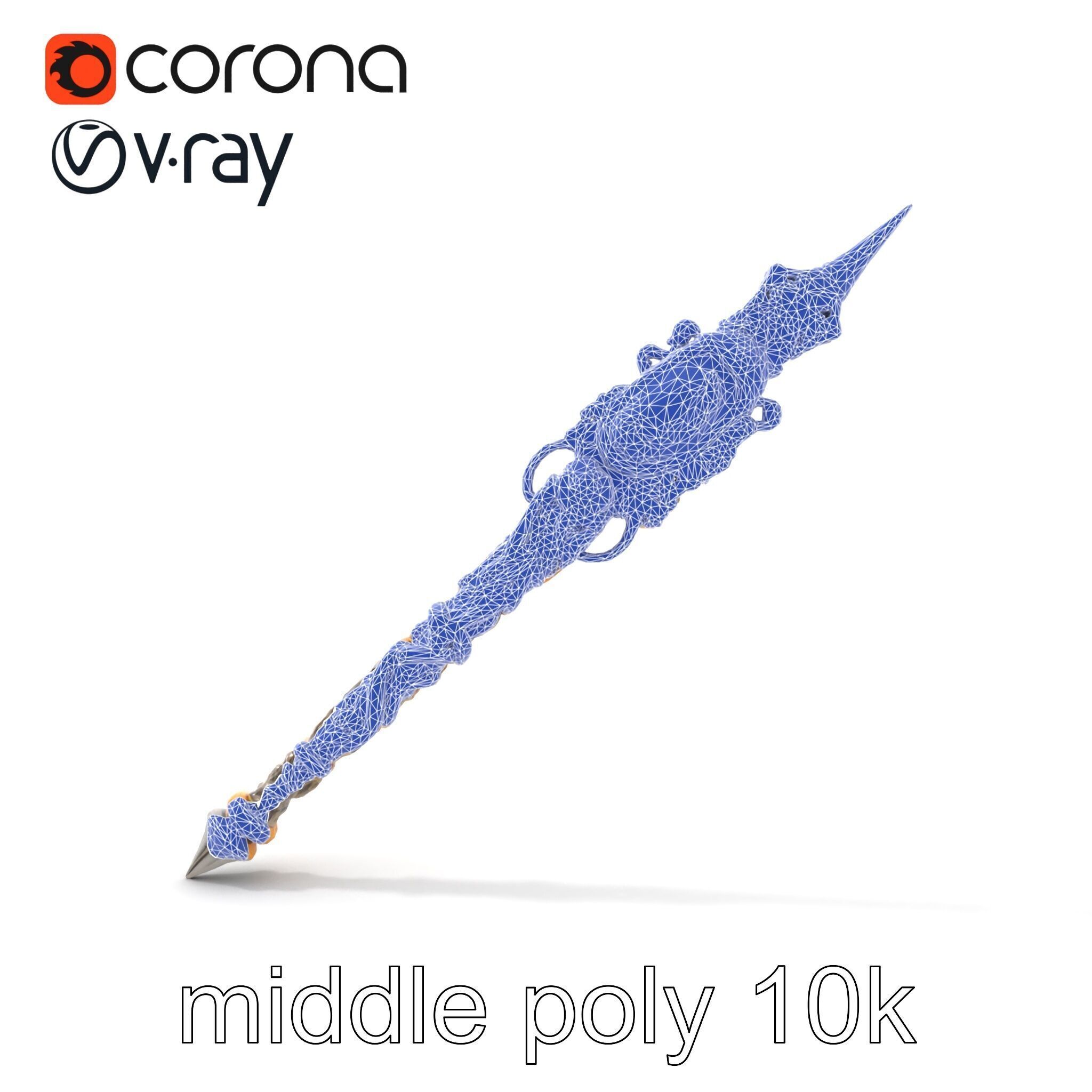 Elven Scepter Topaz Gemstone Model Pack Low-poly 3D model_58